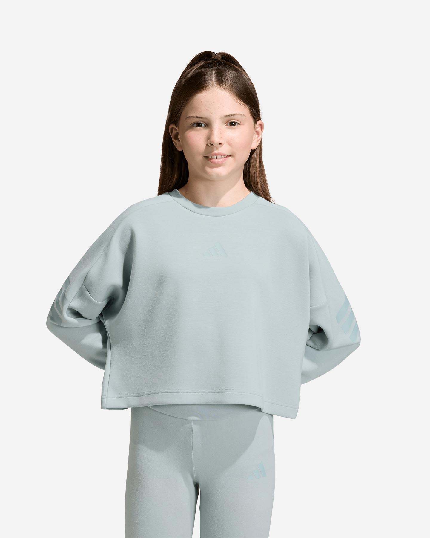 Felpa ADIDAS FUTURE ICONS 3STRIPES JR - Azzurro - 1 | Cisalfa Sport