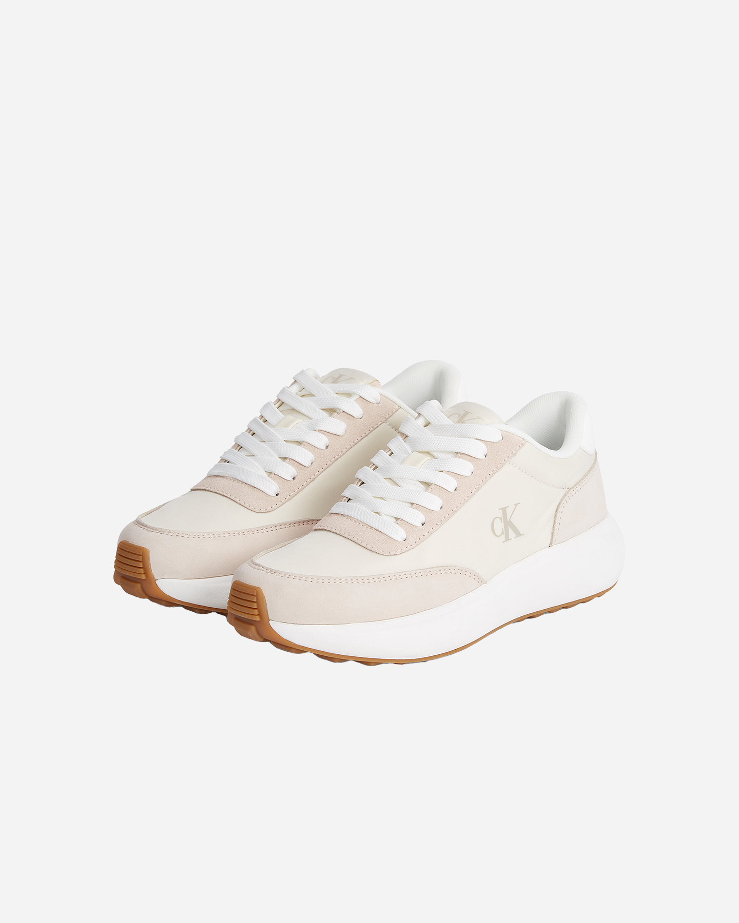 Scarpe sneakers CALVIN KLEIN JEANS ATHLEISURE RUNNER LACEUP MIX W - Beige - 1 | Cisalfa Sport