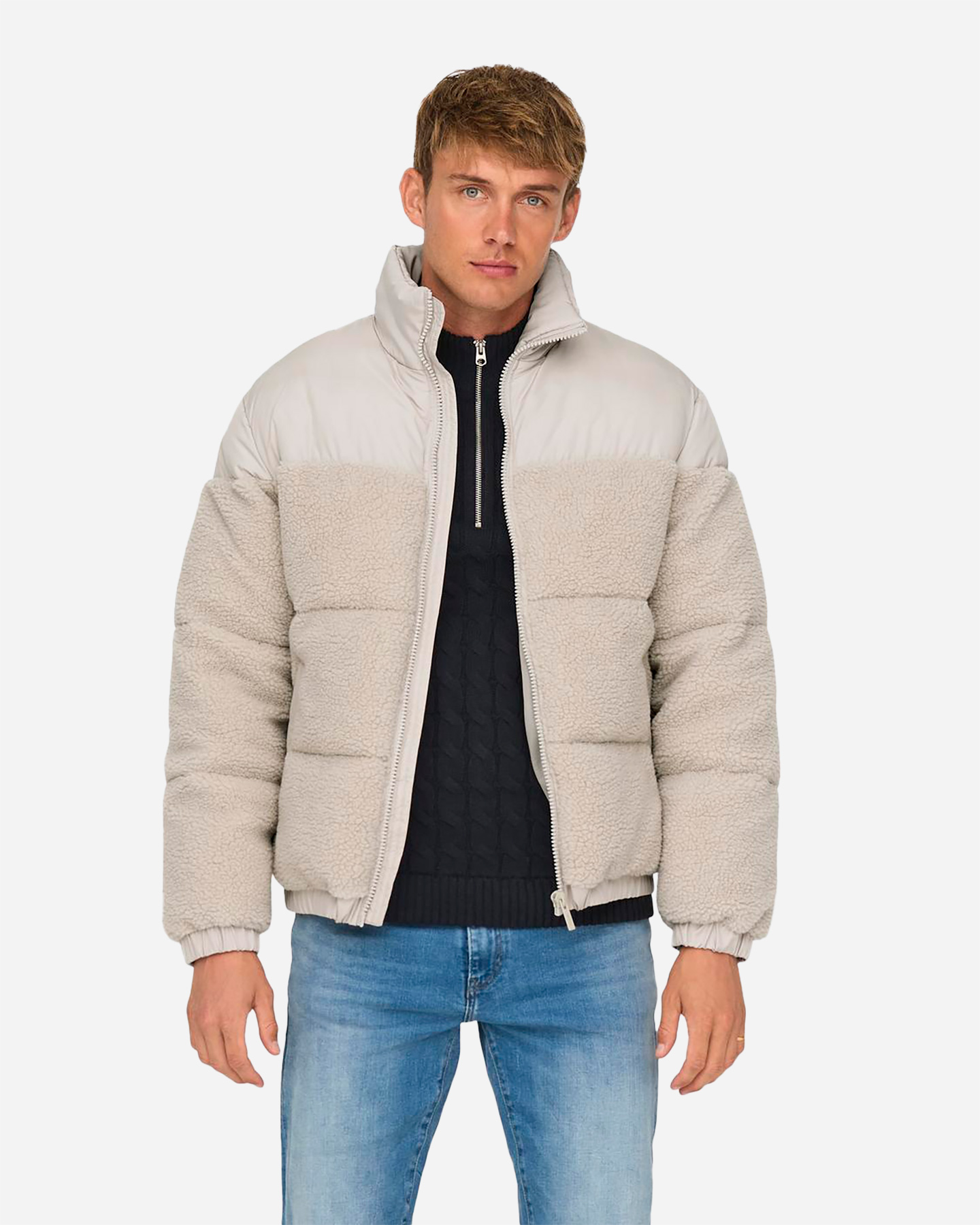 Giubbotto ONLY & SONS ELI MIX PUFFER M - Beige - 2 | Cisalfa Sport