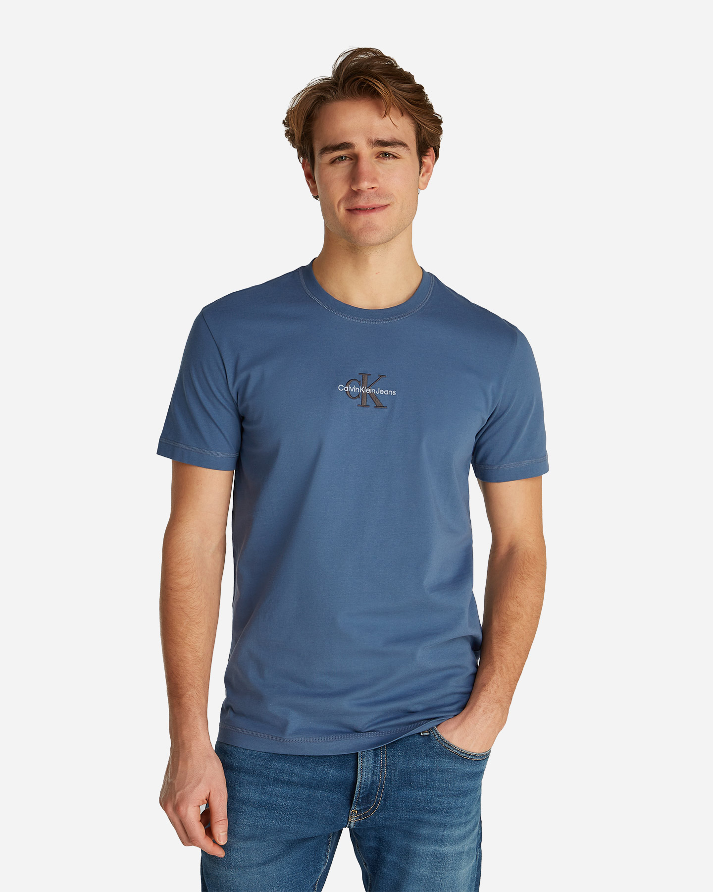 T-shirt CALVIN KLEIN JEANS MONOLOGO M - Blu - 2 | Cisalfa Sport
