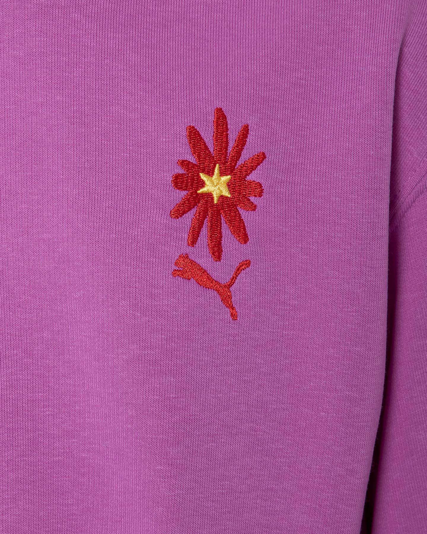 Felpa PUMA CROP SOLID JR - Fucsia - 2 | Cisalfa Sport