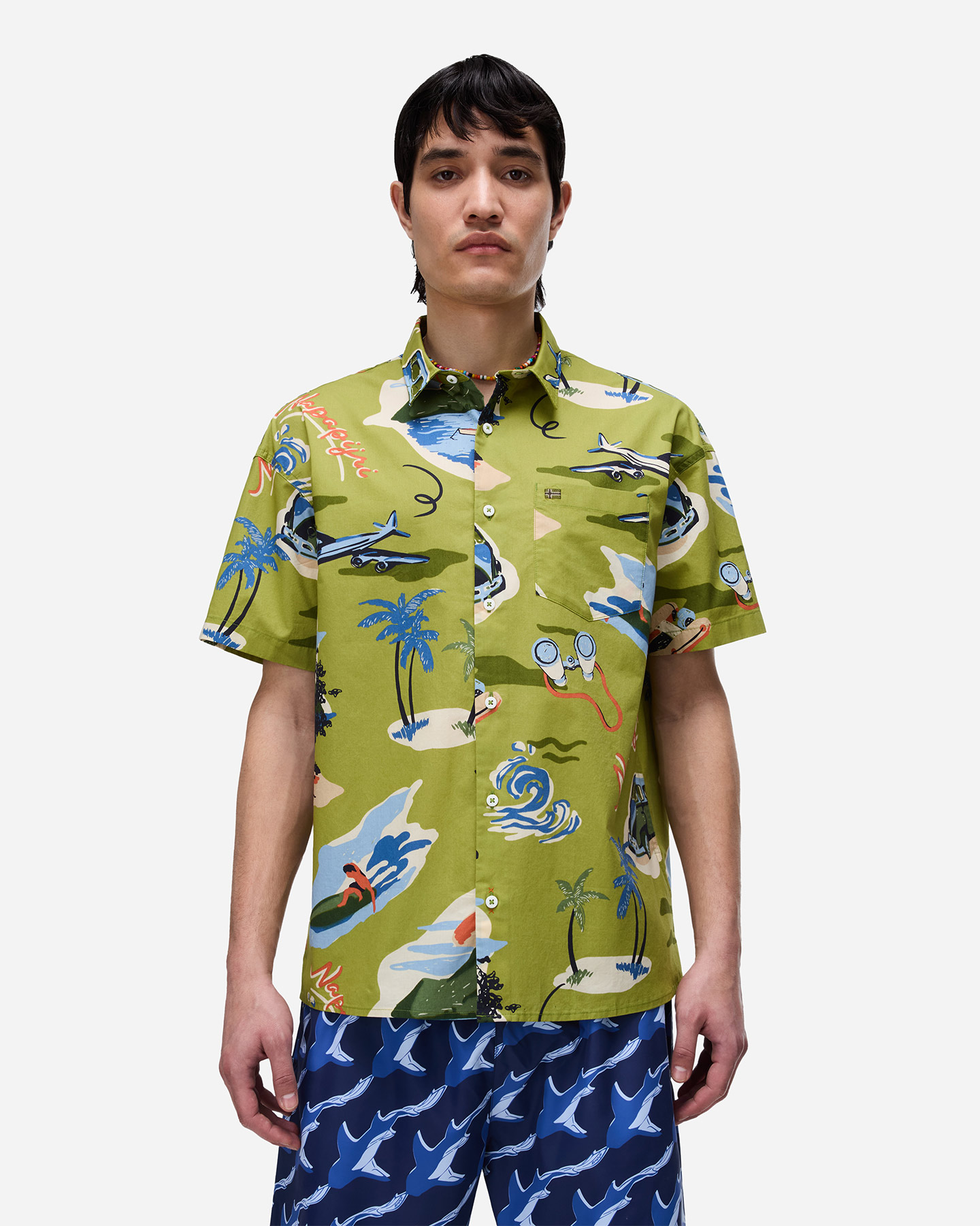 Camicia NAPAPIJRI ELIOR ALL OVER PRINTED M - Verde - 2 | Cisalfa Sport
