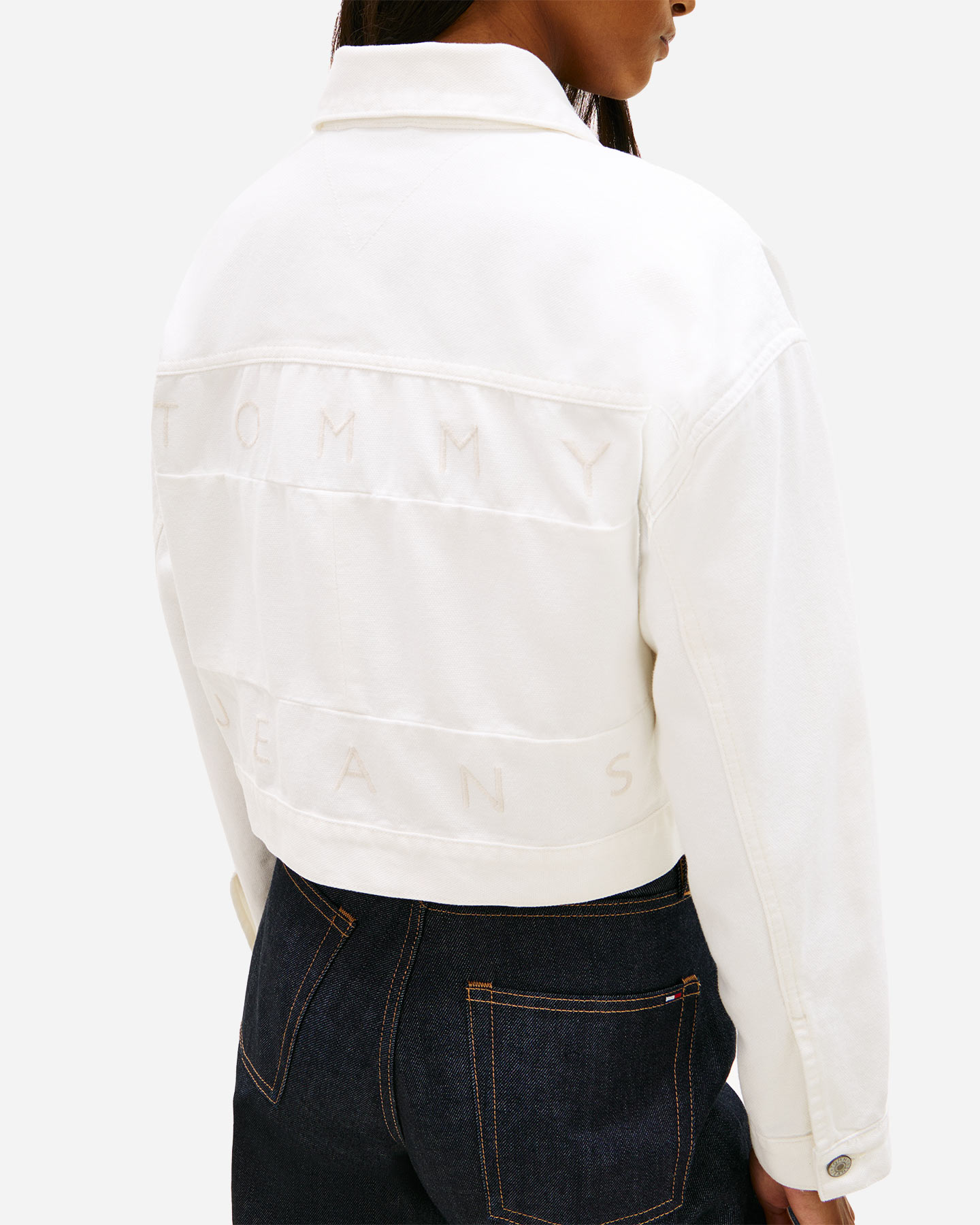 Giubbotto TOMMY HILFIGER CROP BACK FLAG DENIM W - Bianco - 5 | Cisalfa Sport