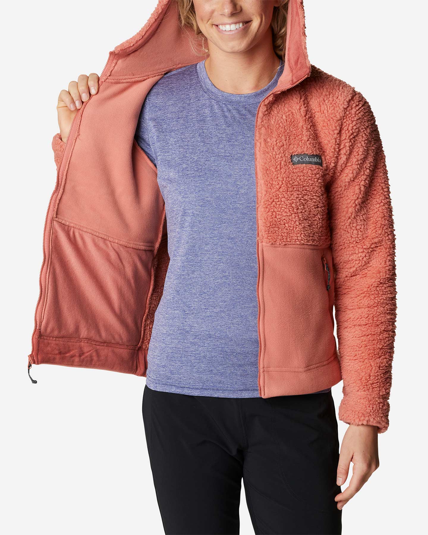 Felpa COLUMBIA FZ HYBRID SHERPA&PILE W - Rosso - 4 | Cisalfa Sport
