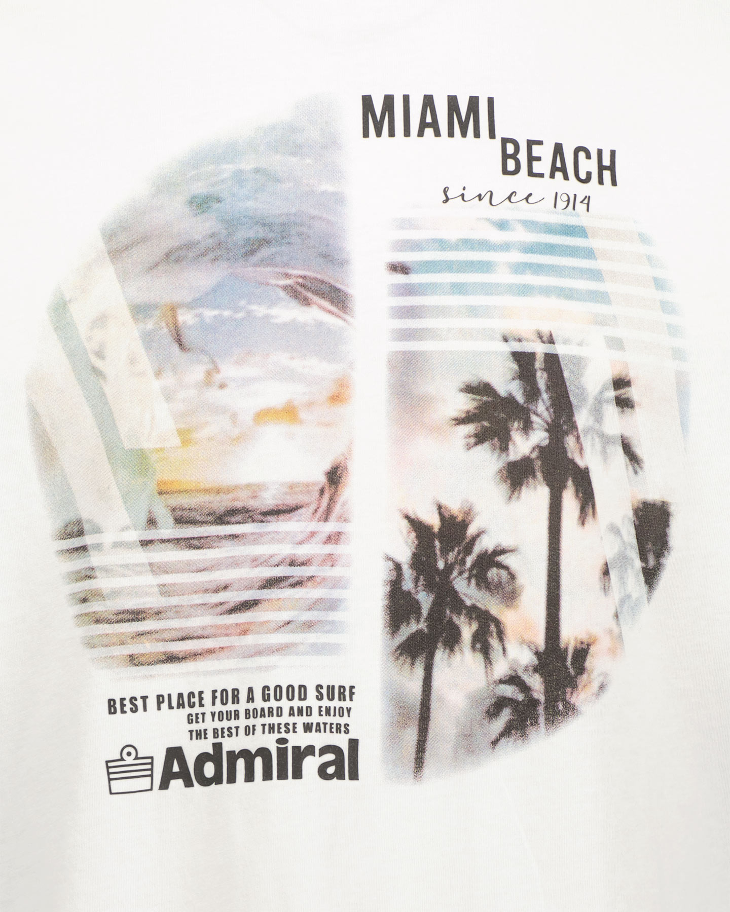 T-shirt ADMIRAL MIAMI BEACH M - Bianco - 2 | Cisalfa Sport