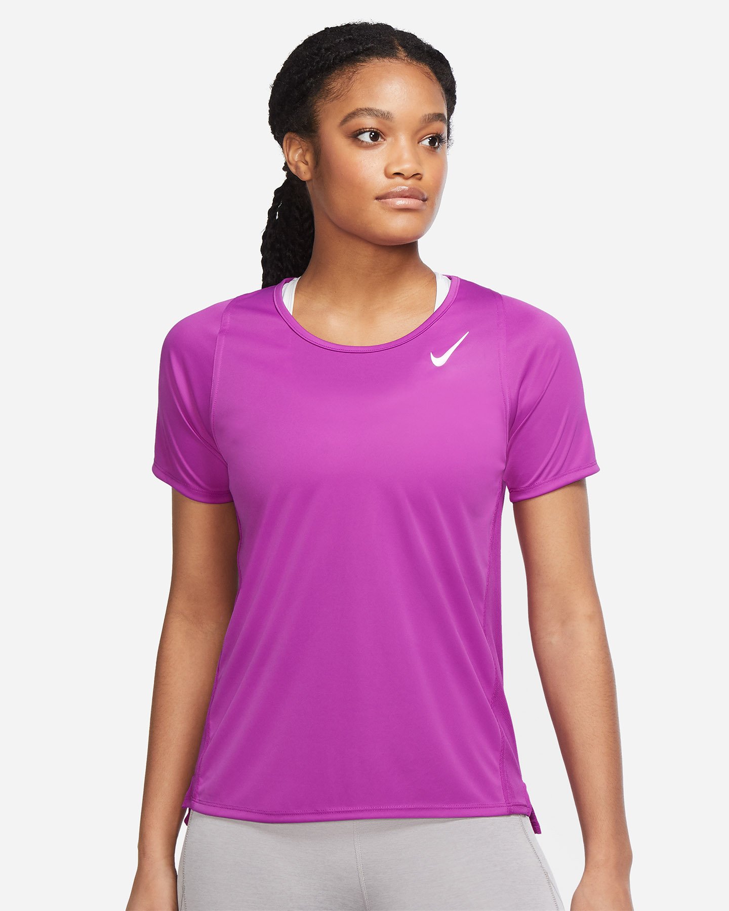 T-shirt running NIKE DRI FIT RACE W - Viola - 0 | Cisalfa Sport