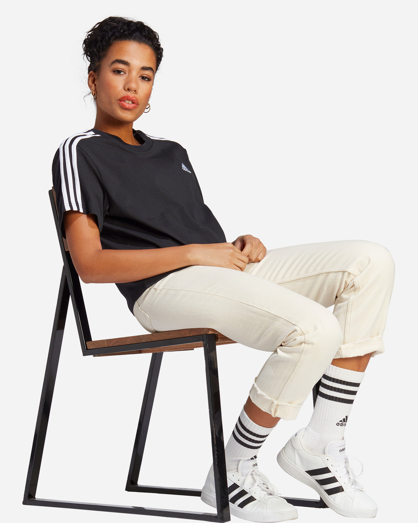 T-shirt ADIDAS 3STRIPES W - Nero - 3 | Cisalfa Sport