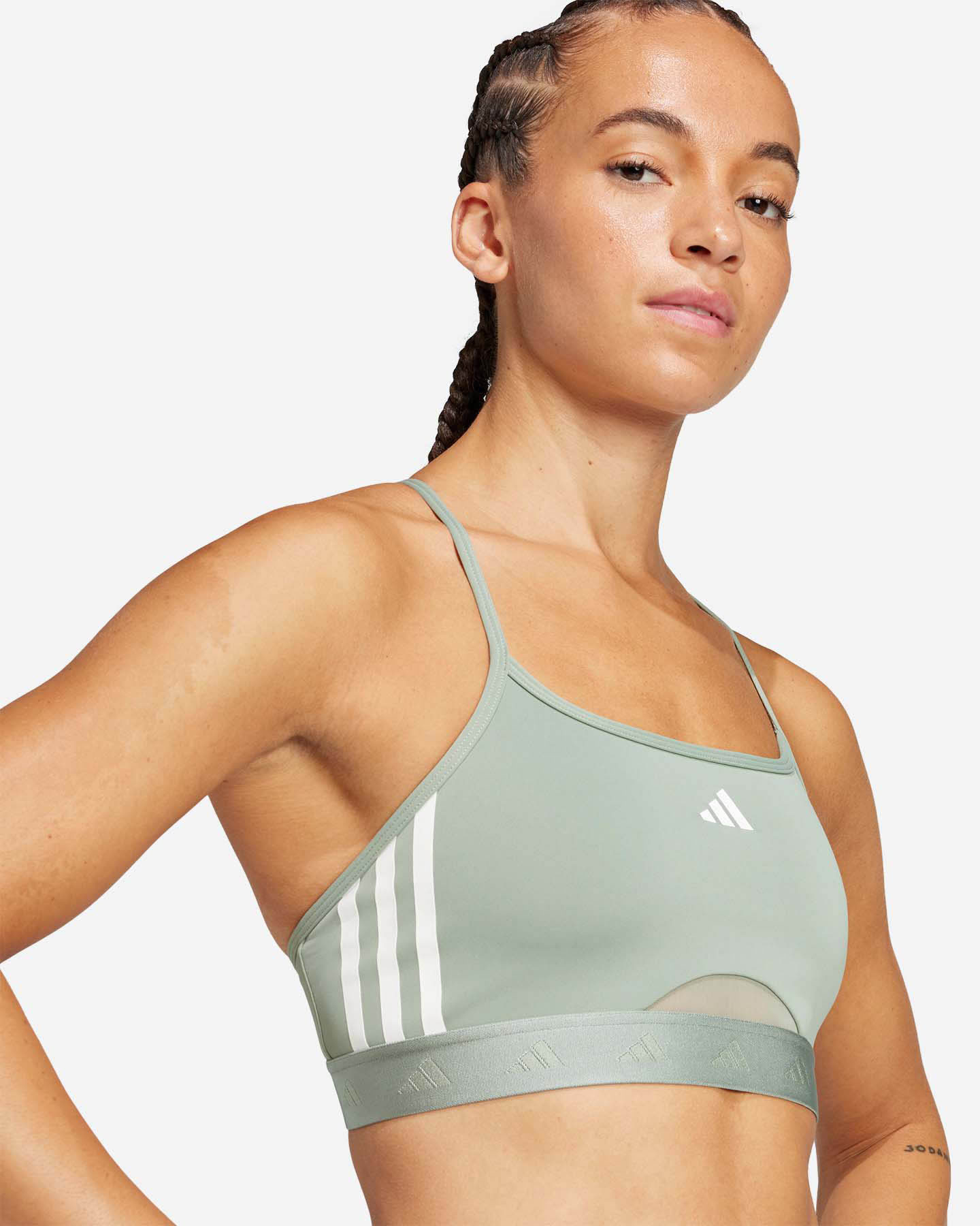 Bra training ADIDAS 3STRIPES HYGLM W - Verde - 4 | Cisalfa Sport