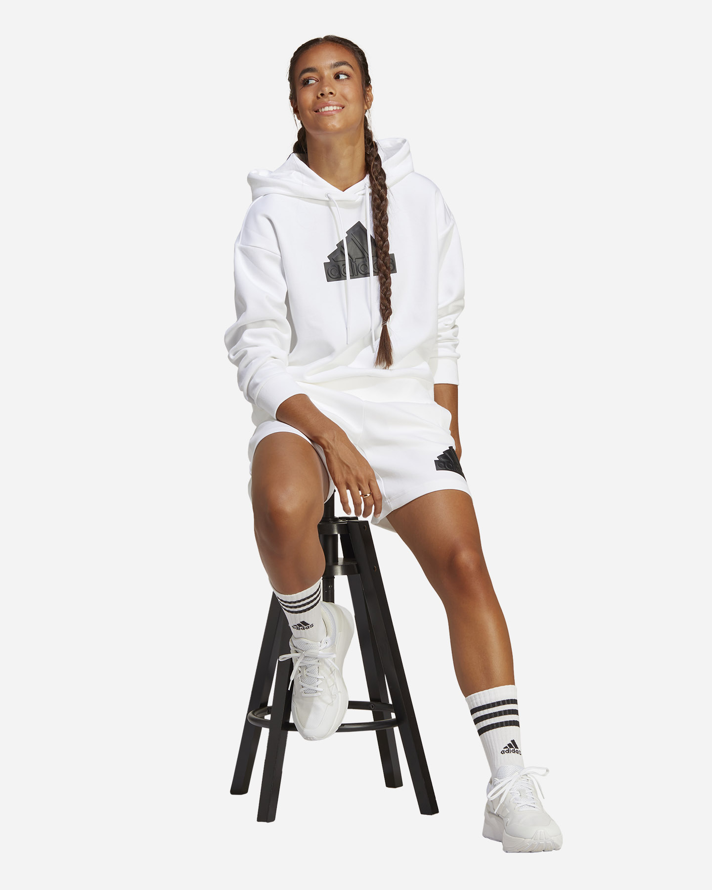 Felpa ADIDAS BADGE OF SPORT LOGO W - Bianco - 5 | Cisalfa Sport