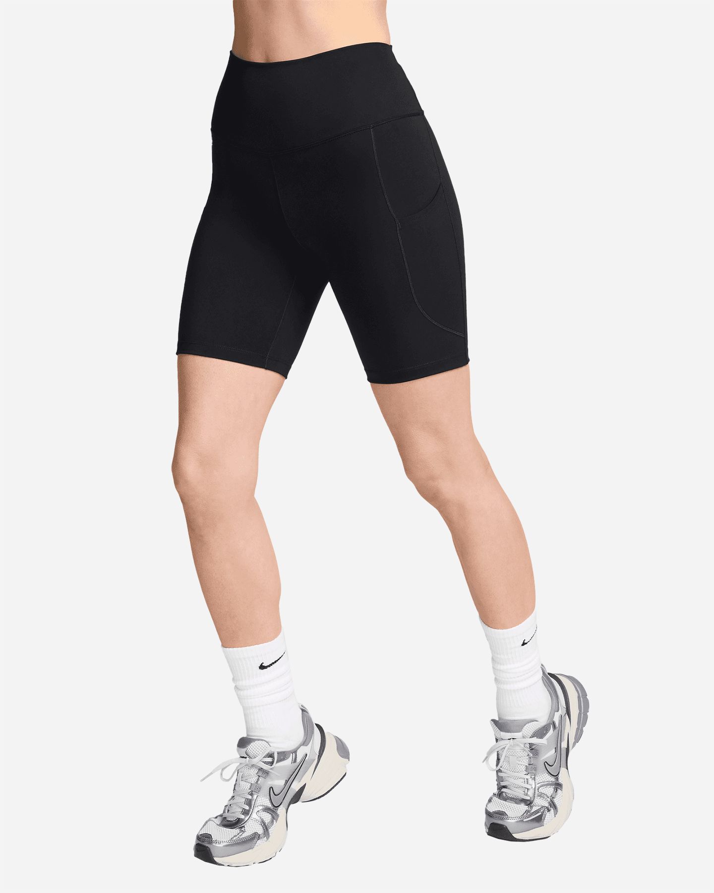 Short training NIKE DRI FIT 8IN HIGH RISE W - Nero - 0 | Cisalfa Sport