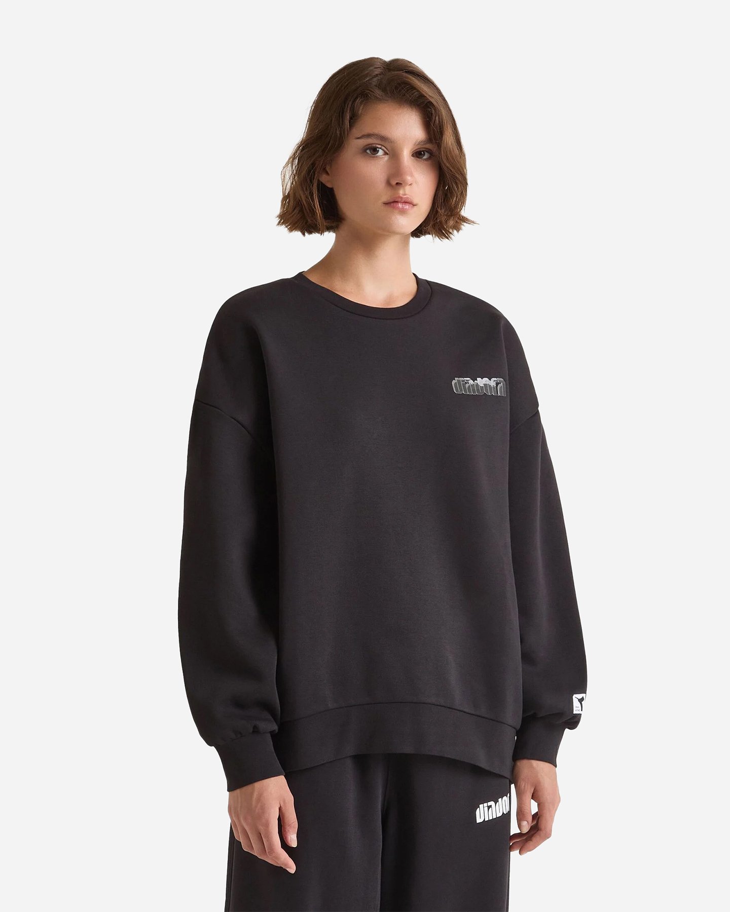 Felpa DIADORA ATHLETIC LOGO W - Nero - 1 | Cisalfa Sport