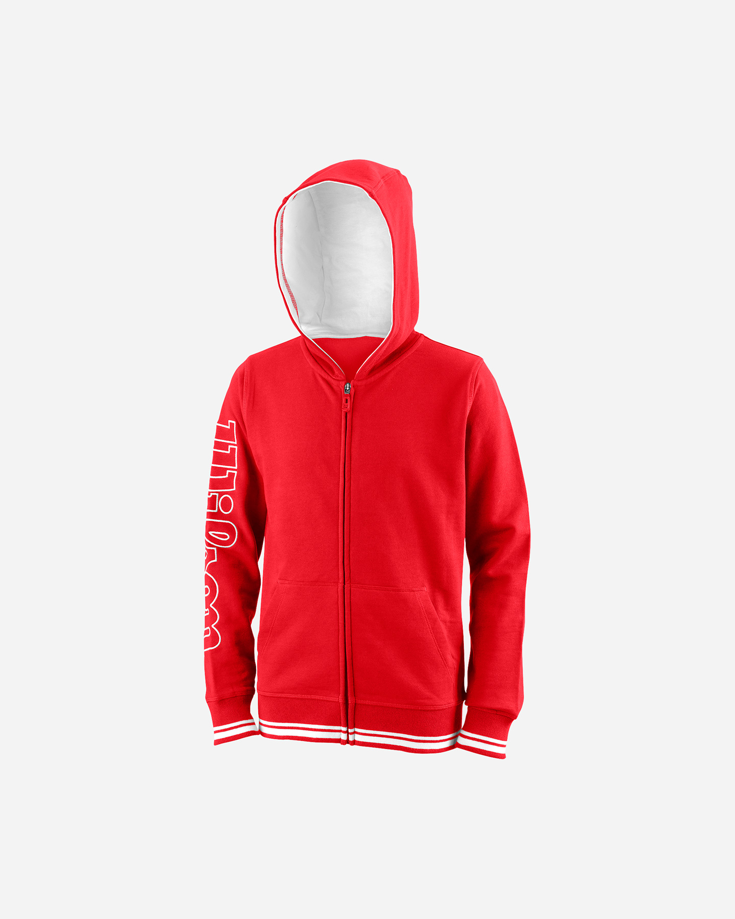 Maglia tennis WILSON TEAM II FZ HOOD JR - Rosso - 0 | Cisalfa Sport