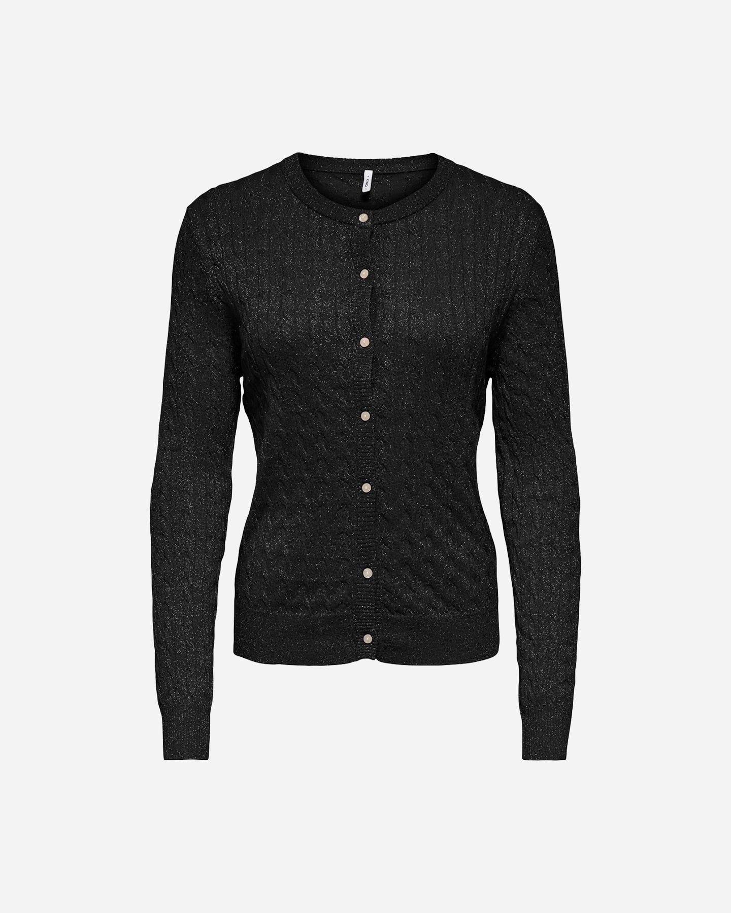 Only Venice Glitter Lurex W - Cardigan - Donna - Nero