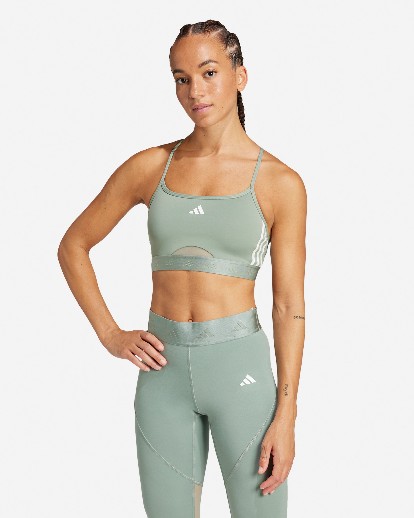 Bra training ADIDAS 3STRIPES HYGLM W - Verde - 2 | Cisalfa Sport