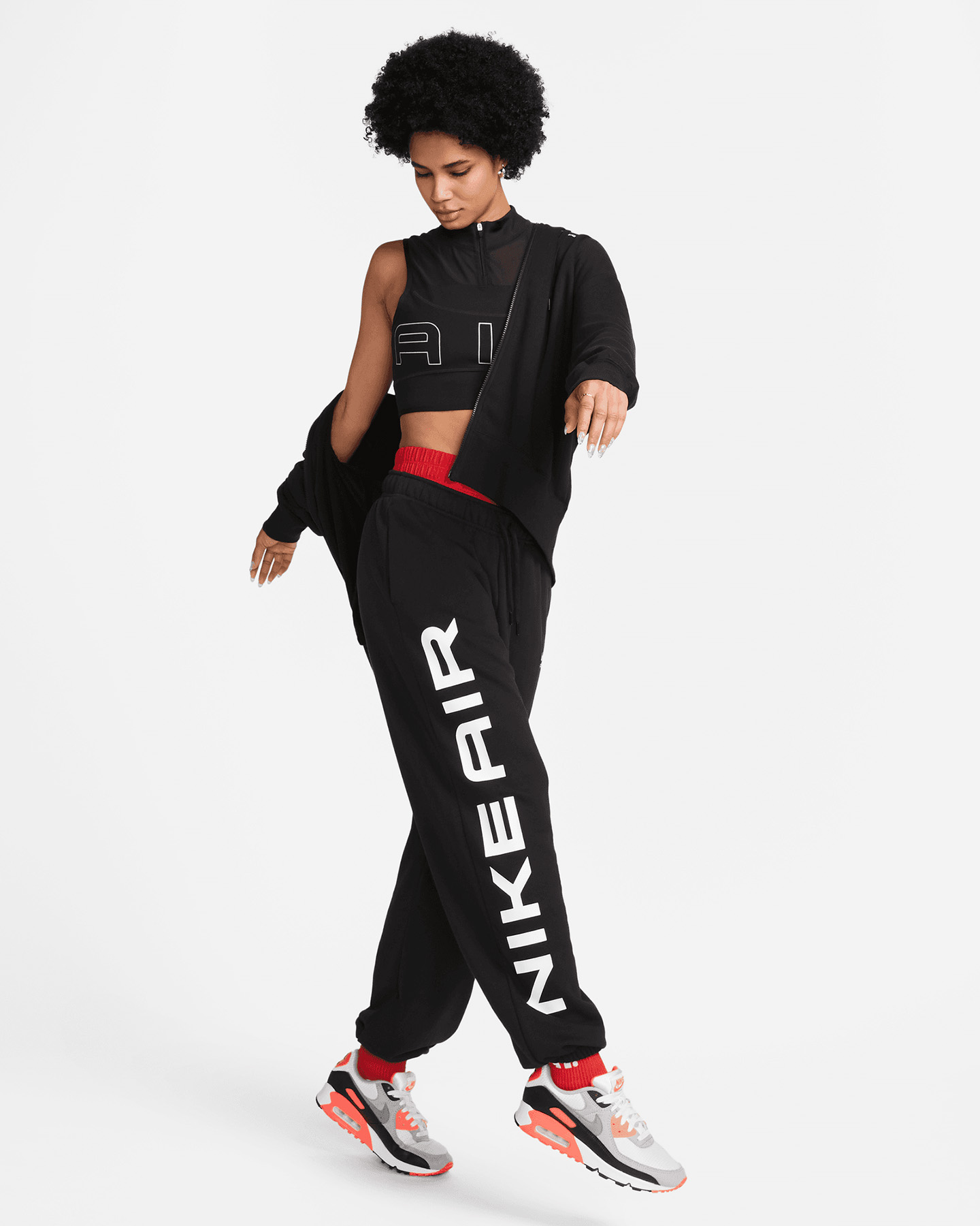 Pantalone NIKE AIR BIG LOGO W - Nero - 5 | Cisalfa Sport