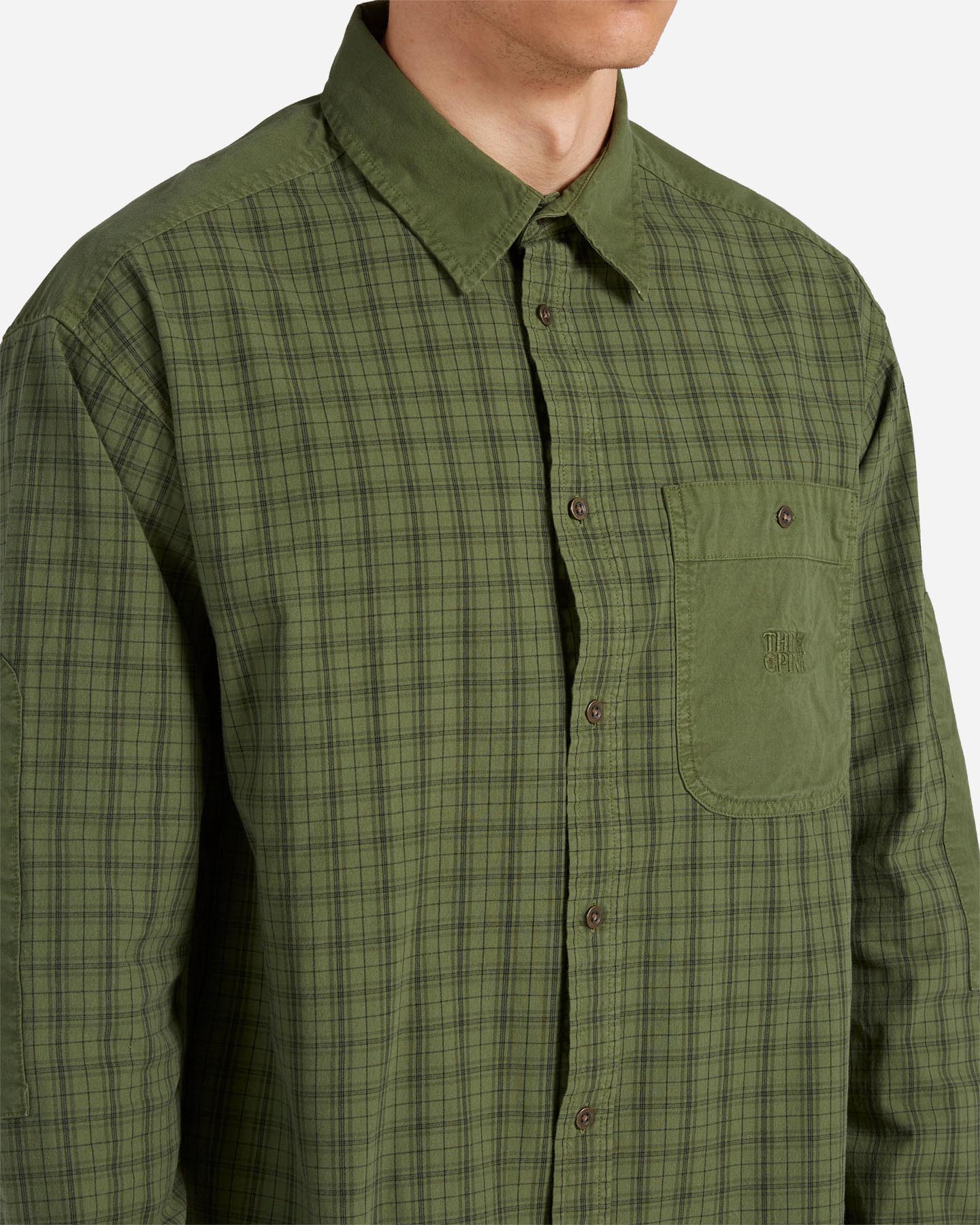 Camicia THINK PINK CHECK SHIRT M - Verde - 4 | Cisalfa Sport