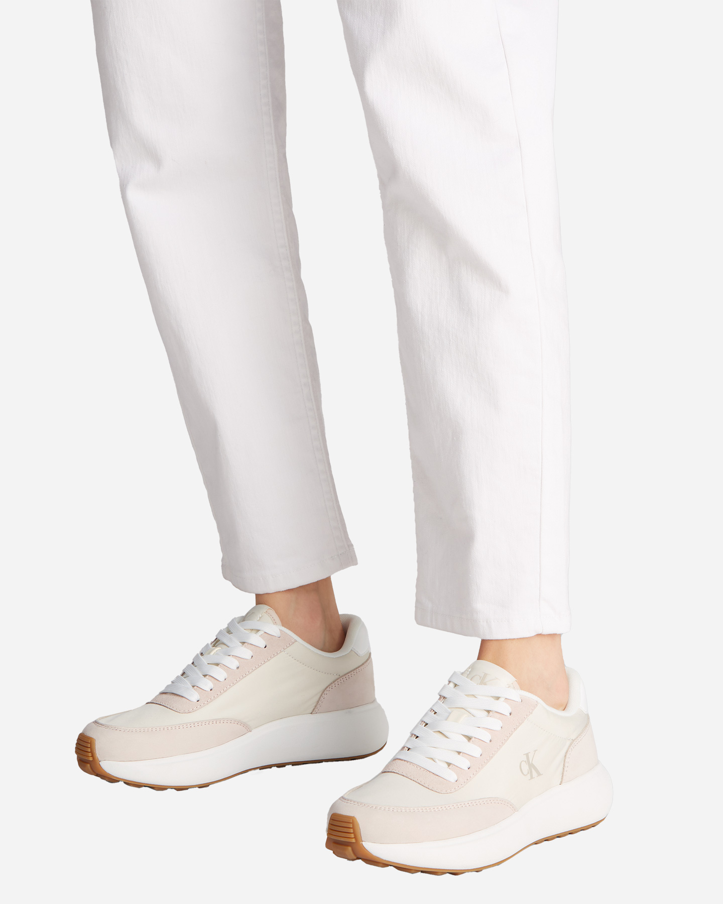 Scarpe sneakers CALVIN KLEIN JEANS ATHLEISURE RUNNER LACEUP MIX W - Beige - 5 | Cisalfa Sport