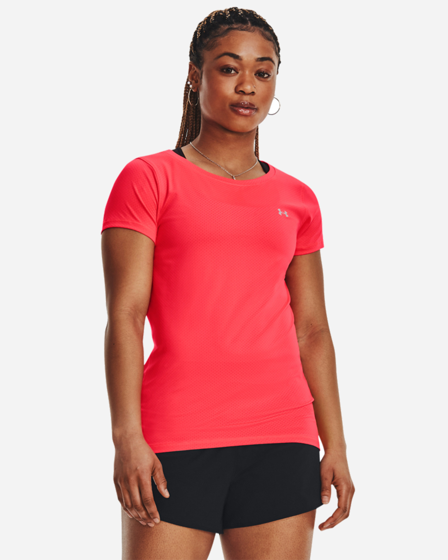 T-shirt training UNDER ARMOUR HEATGEAR SMALL LOGO W - Rosso - 0 | Cisalfa Sport