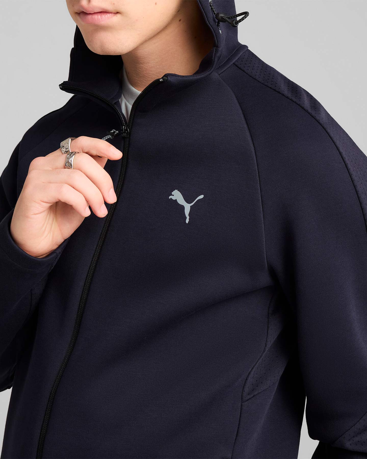 Felpa PUMA EVOSTRIPE KNIT M - Blu Navy - 2 | Cisalfa Sport