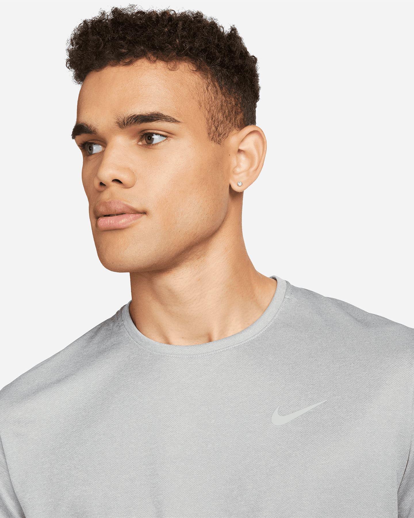 T-shirt running NIKE DRI FIT MILER M - Grigio - 2 | Cisalfa Sport