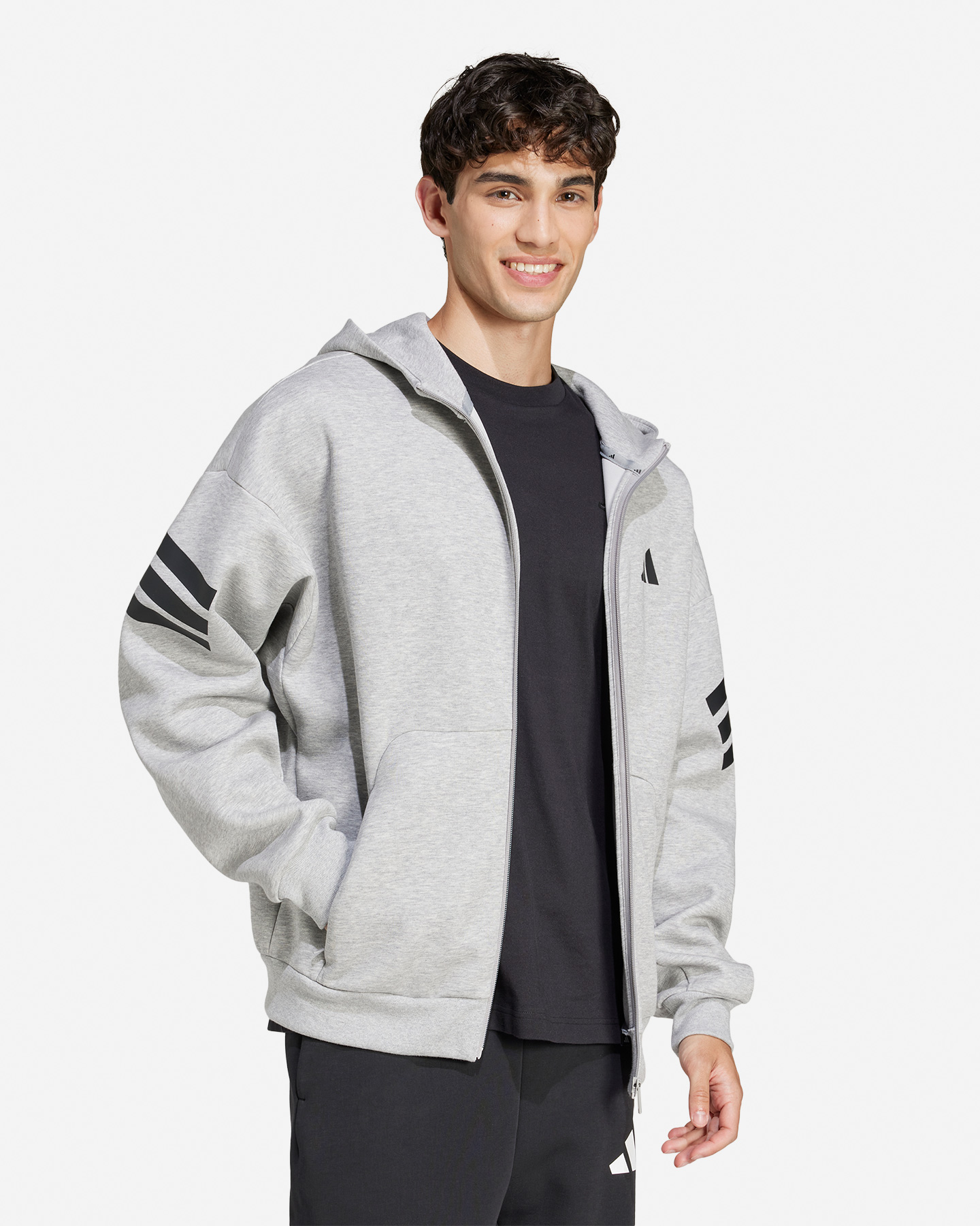 Felpa ADIDAS 3STRIPES M - Grigio - 3 | Cisalfa Sport