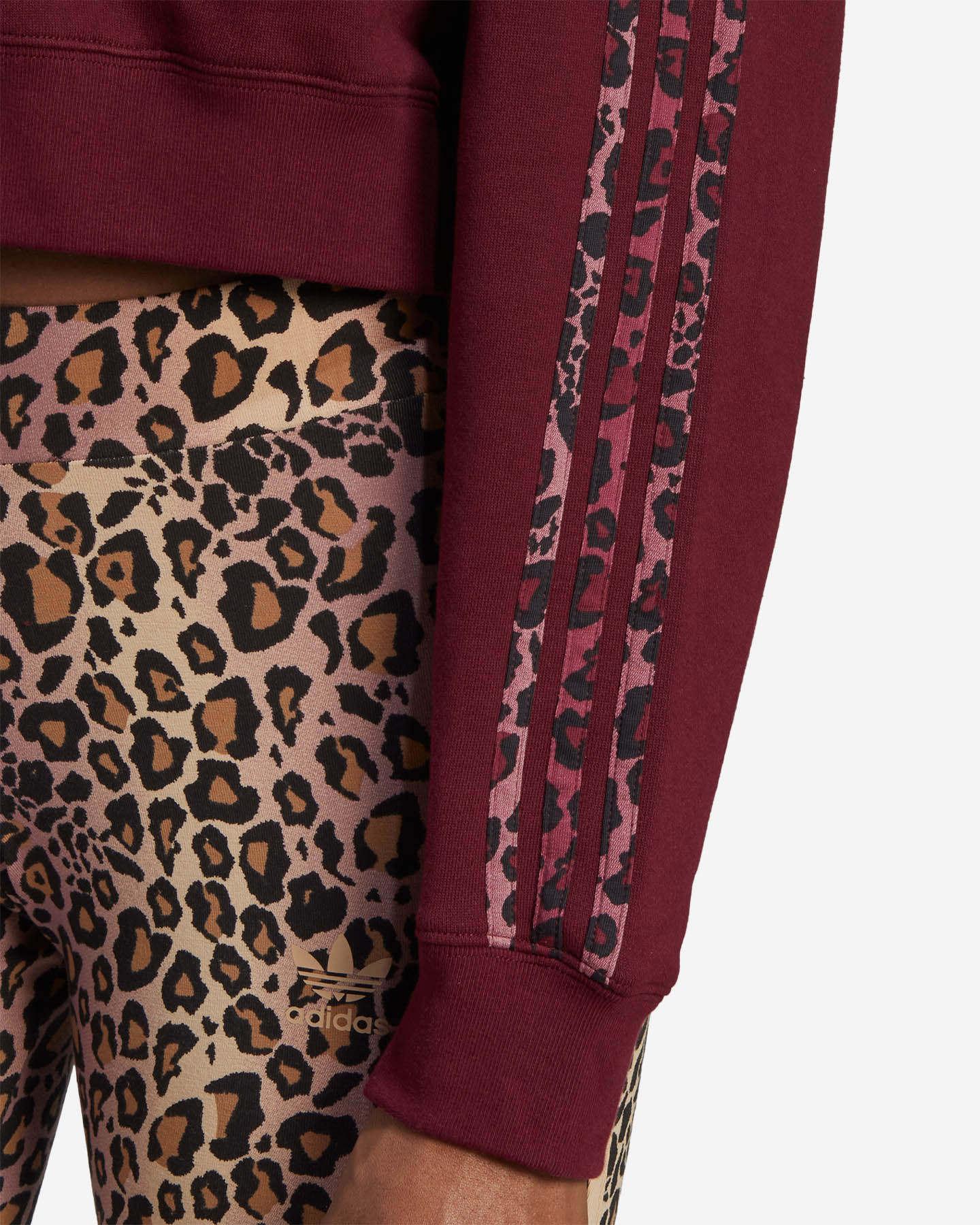 Felpa ADIDAS ORGINALS TREFOIL ANIMALIER W - Rosso - 4 | Cisalfa Sport