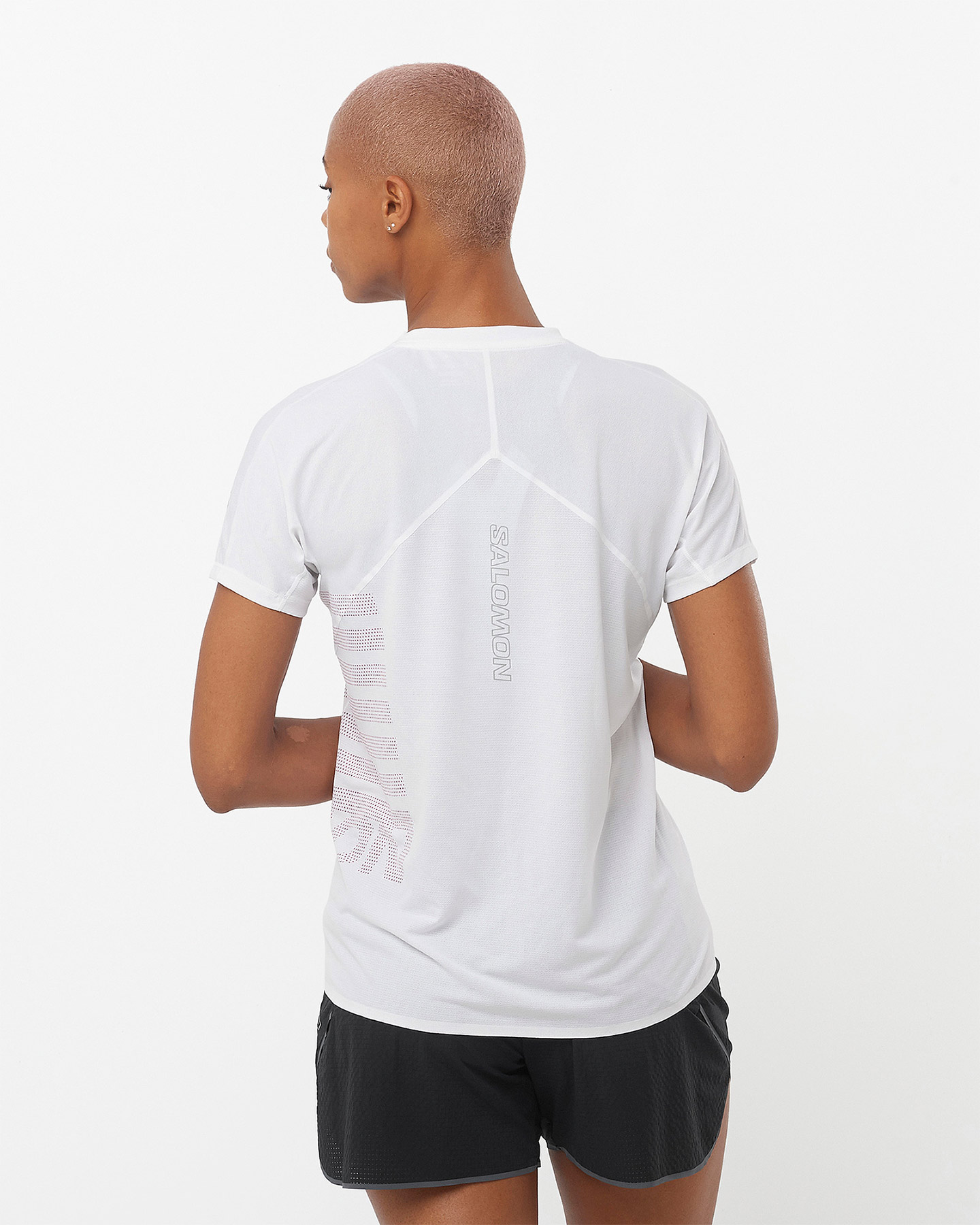 T-shirt running SALOMON SENSE AERO GFX W - Bianco - 2 | Cisalfa Sport