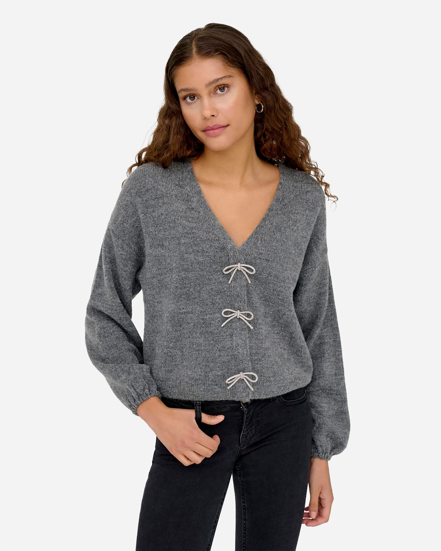 Cardigan ONLY FIOCCHI STRASS W - Grigio - 2 | Cisalfa Sport