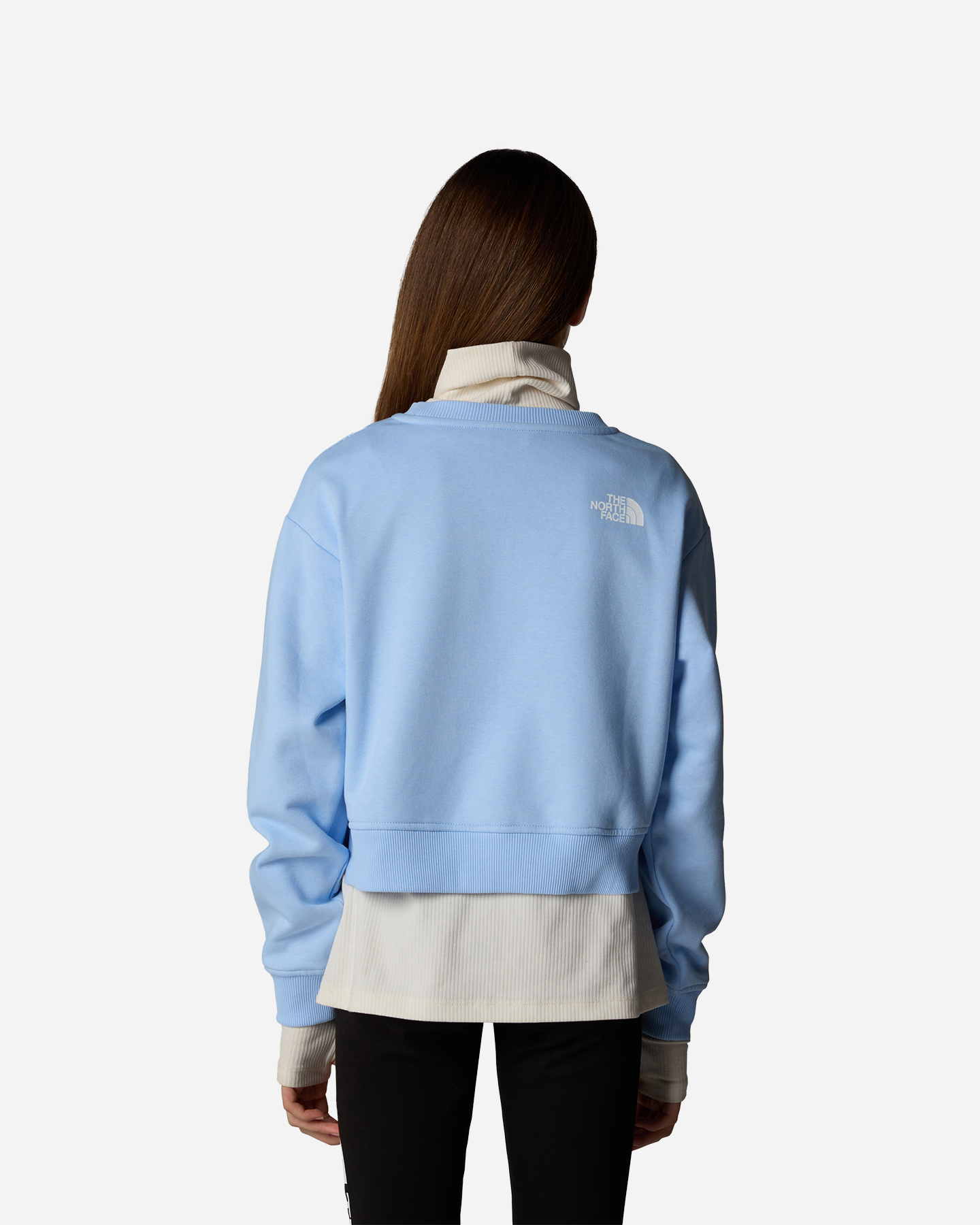 Felpa THE NORTH FACE GIRL CROP OVERSIZE JR - Azzurro - 3 | Cisalfa Sport