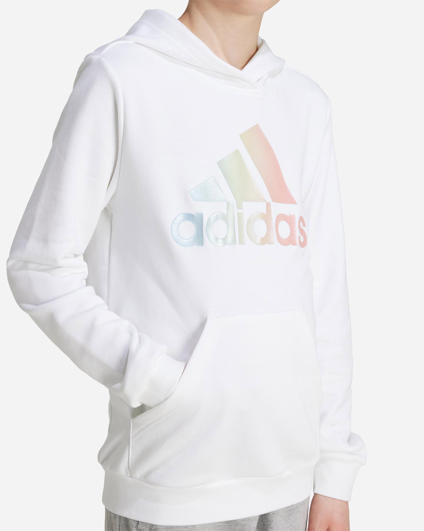 Felpa ADIDAS BIG LOGO JR - Bianco - 4 | Cisalfa Sport
