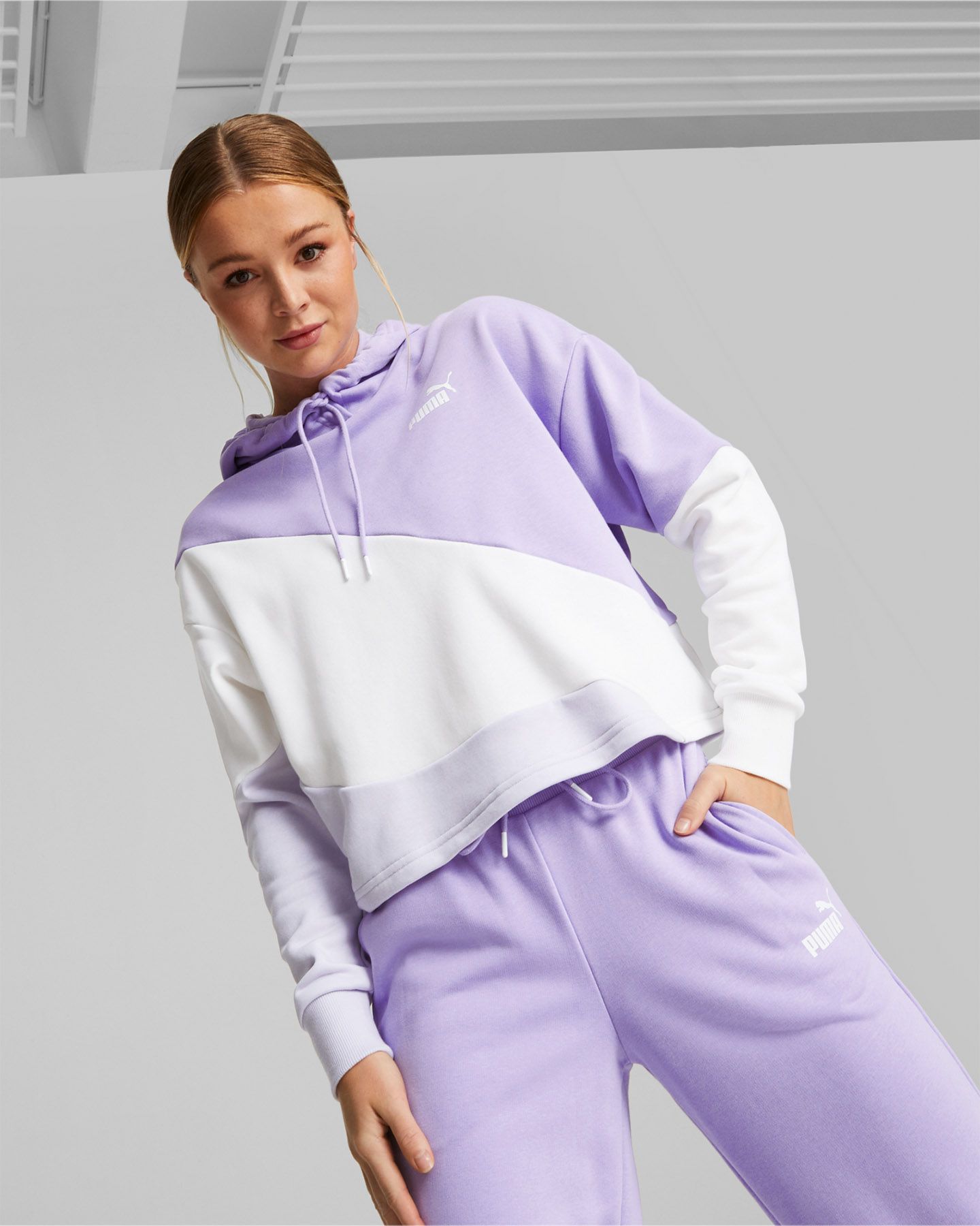 Felpa PUMA POWER COLORBLOCK W - Bianco - 2 | Cisalfa Sport