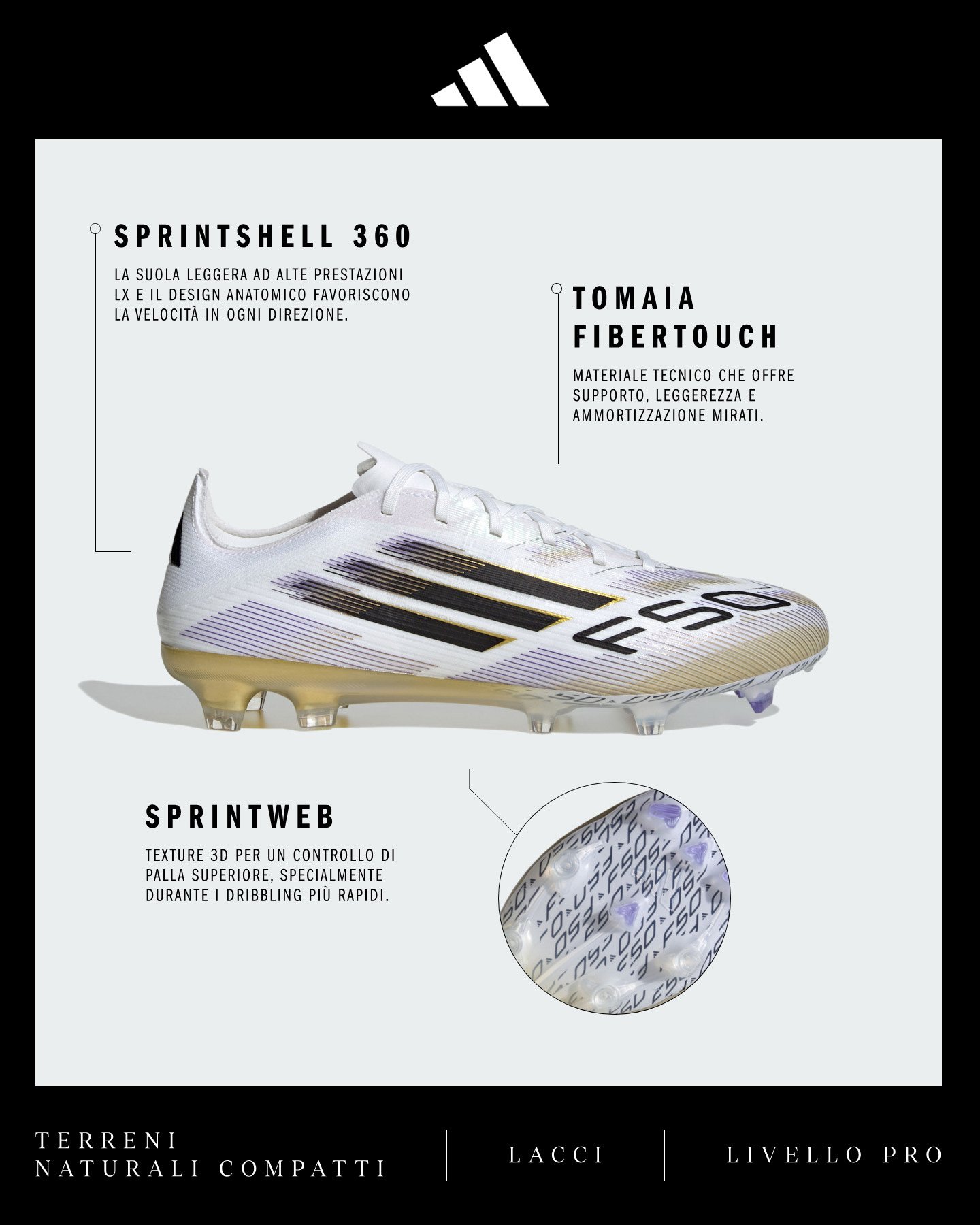 Scarpe calcio ADIDAS F50 PRO FG M - Color mix - 1 | Cisalfa Sport