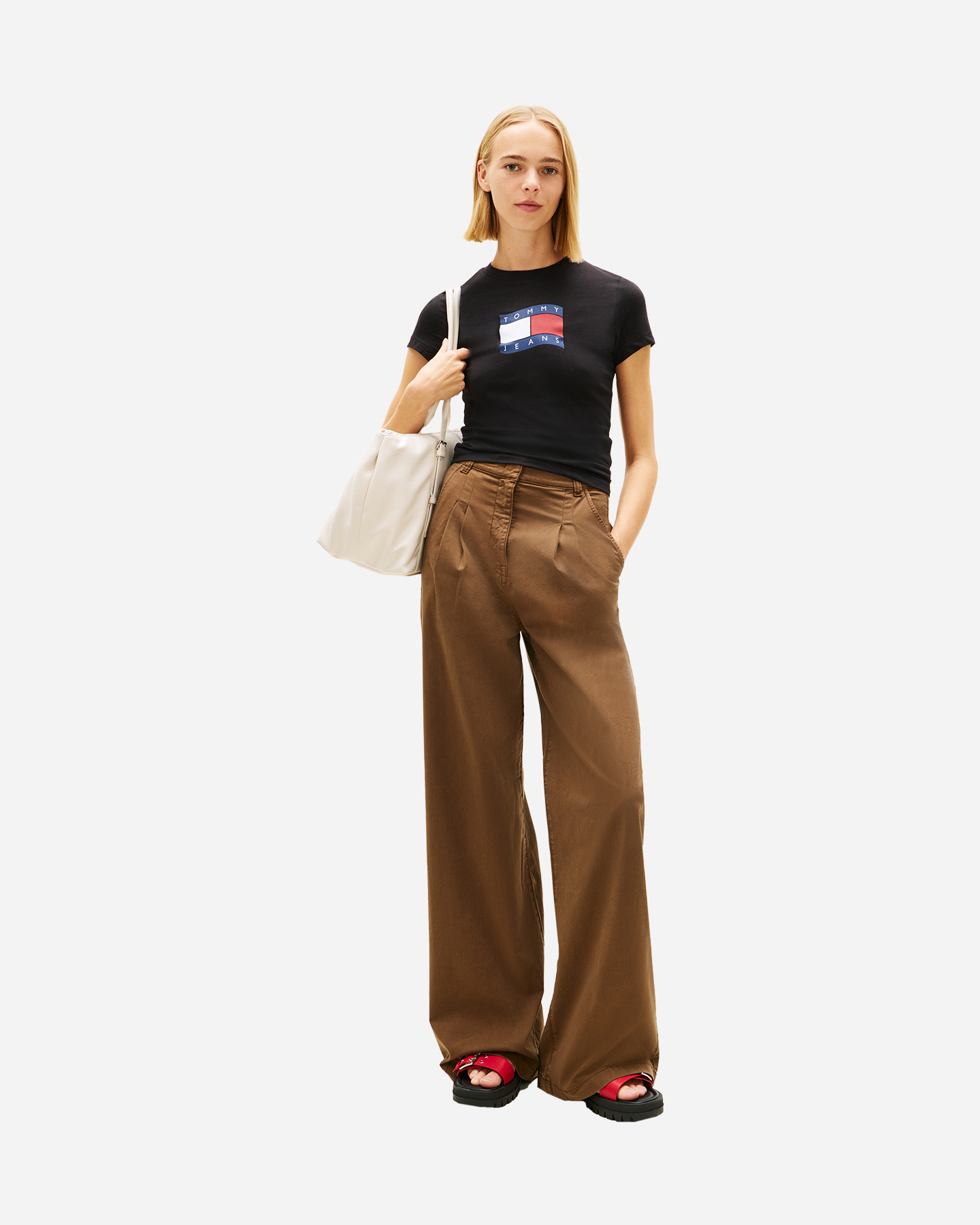 T-shirt TOMMY HILFIGER SLIM WAVY FLAG W - Nero - 2 | Cisalfa Sport