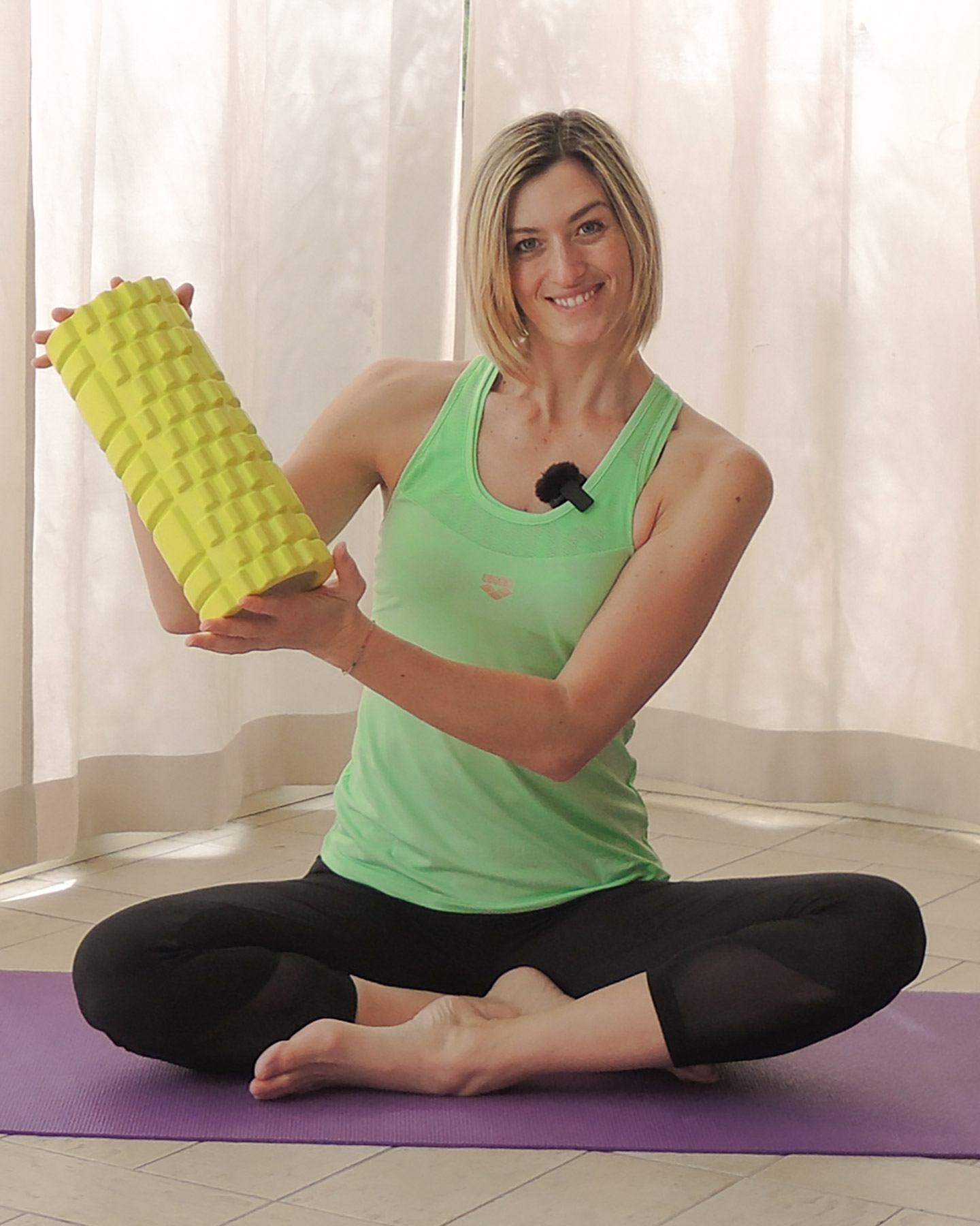 Accessorio palestra CARNIELLI FOAM ROLLER - Giallo - 1 | Cisalfa Sport