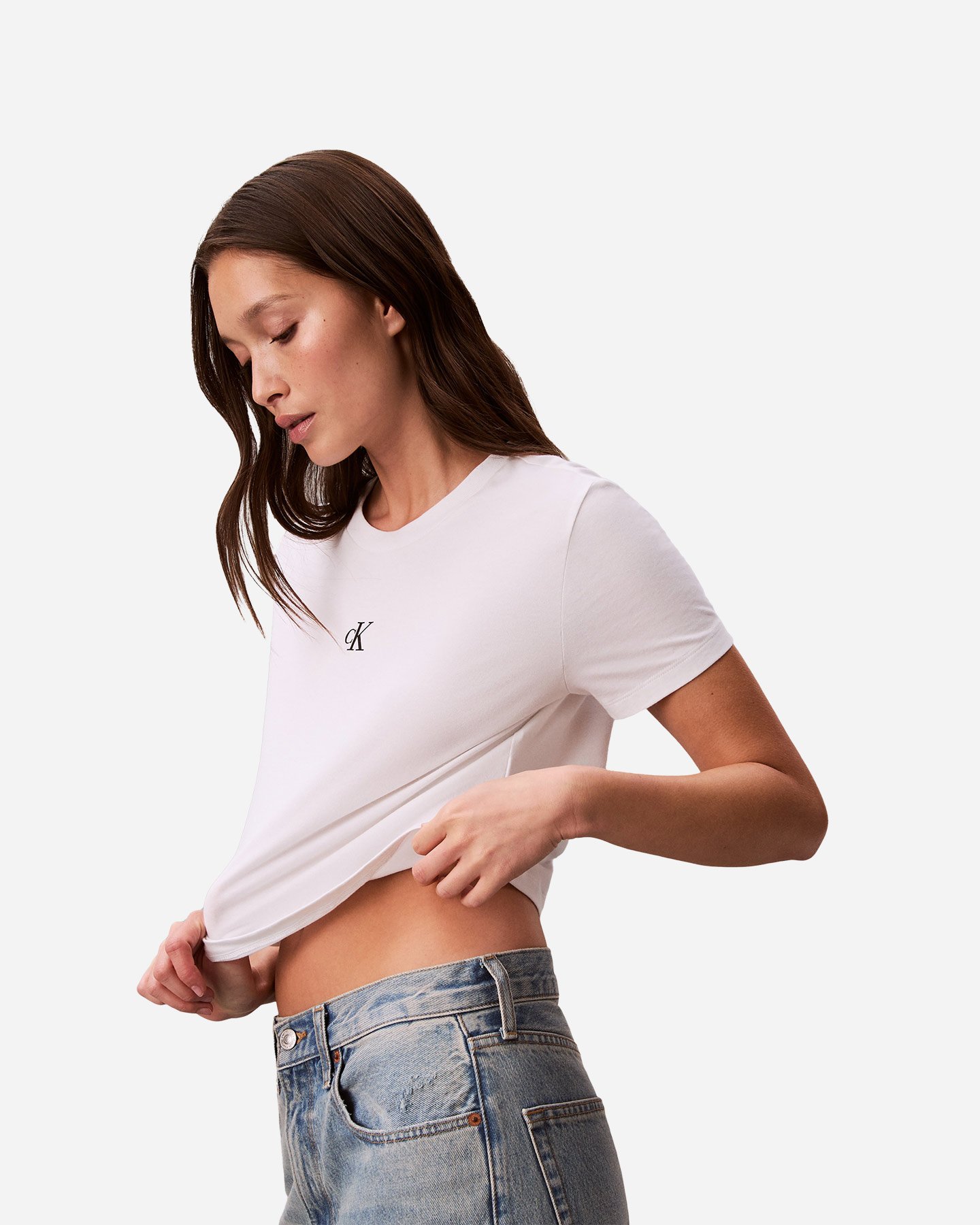 T-shirt CALVIN KLEIN JEANS SMALL LOGO W - Bianco - 4 | Cisalfa Sport