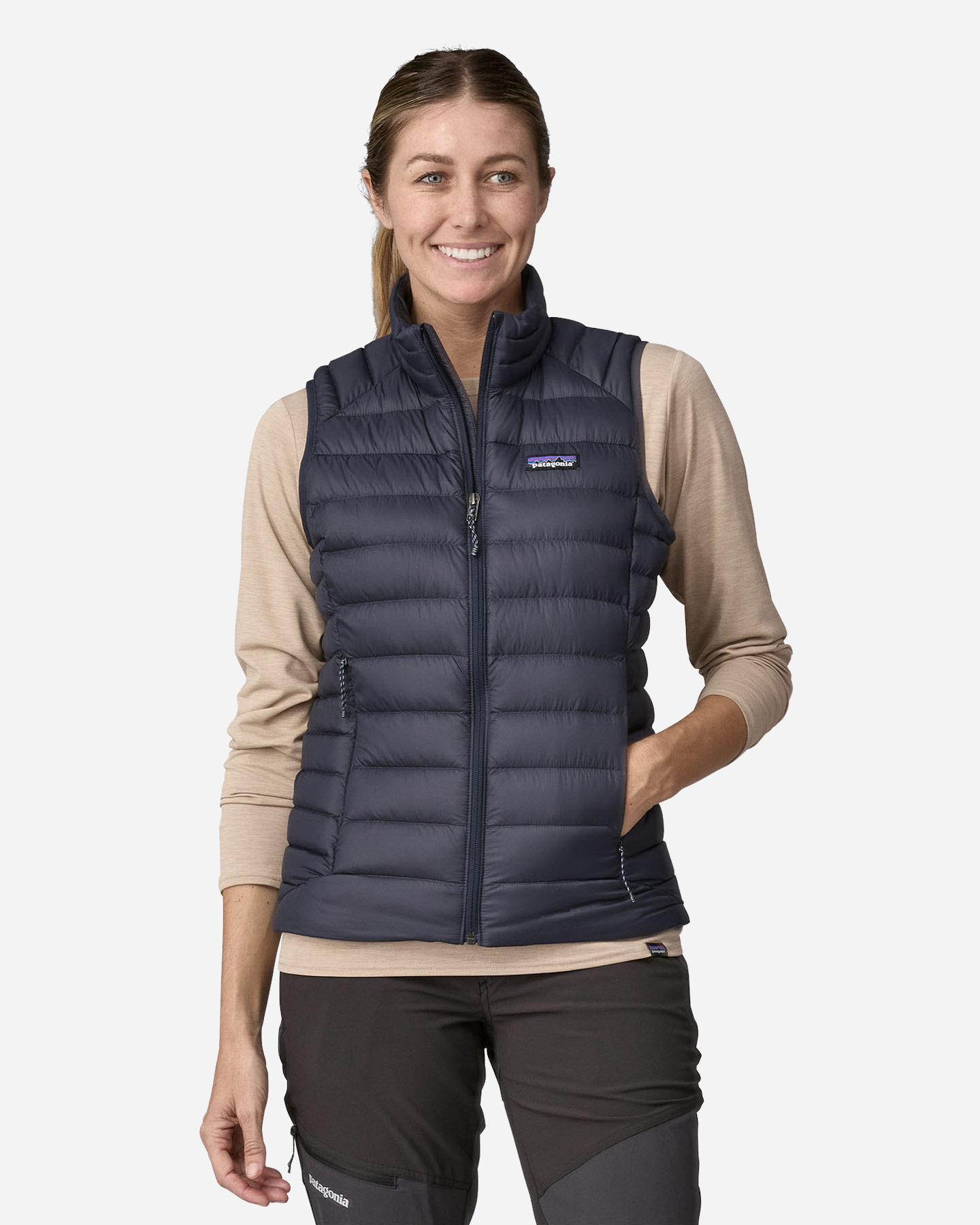 Down Sweater W - Gilet - Donna - Blu