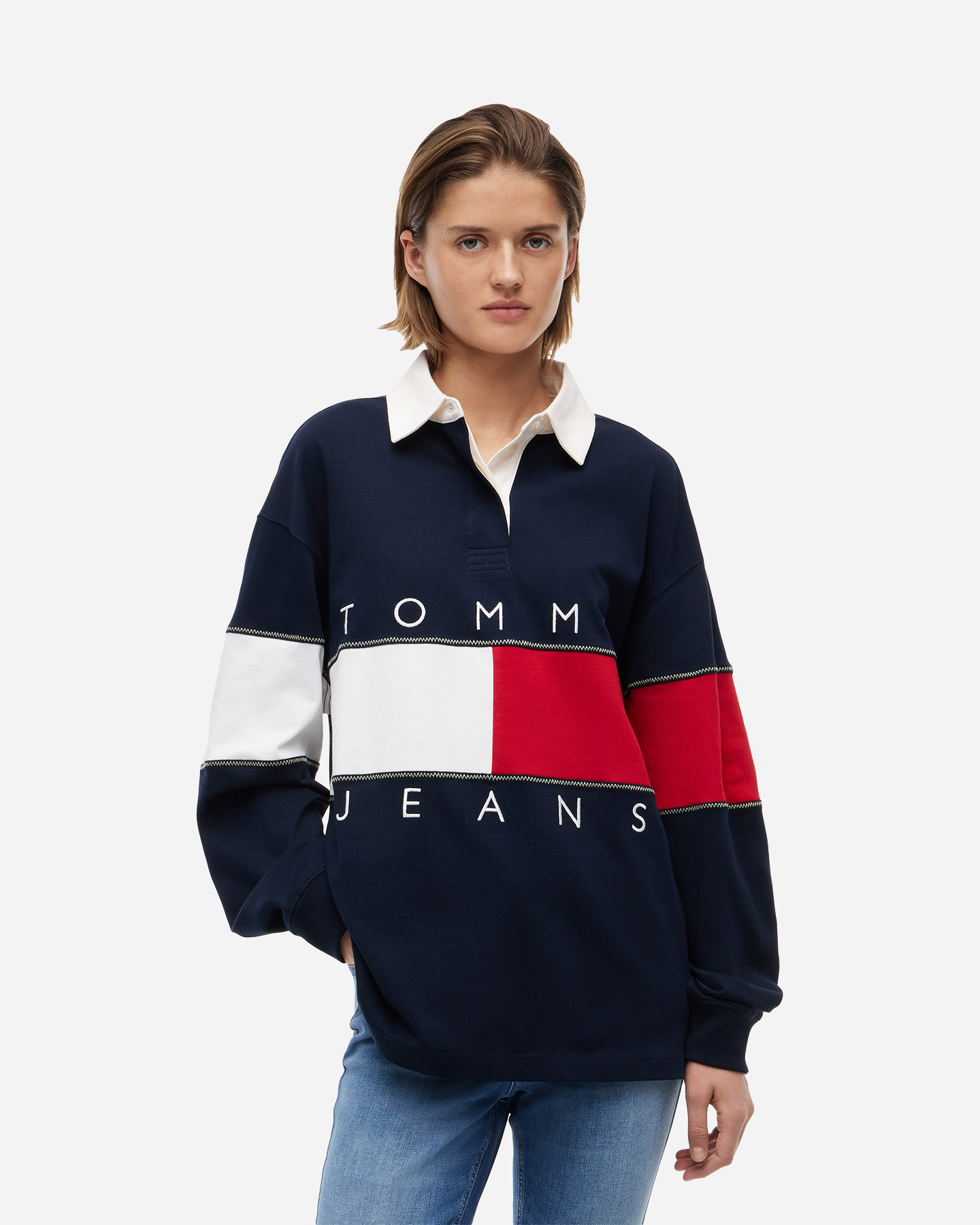 Polo TOMMY HILFIGER BIG FLAG RUGBY W - Blu - 1 | Cisalfa Sport