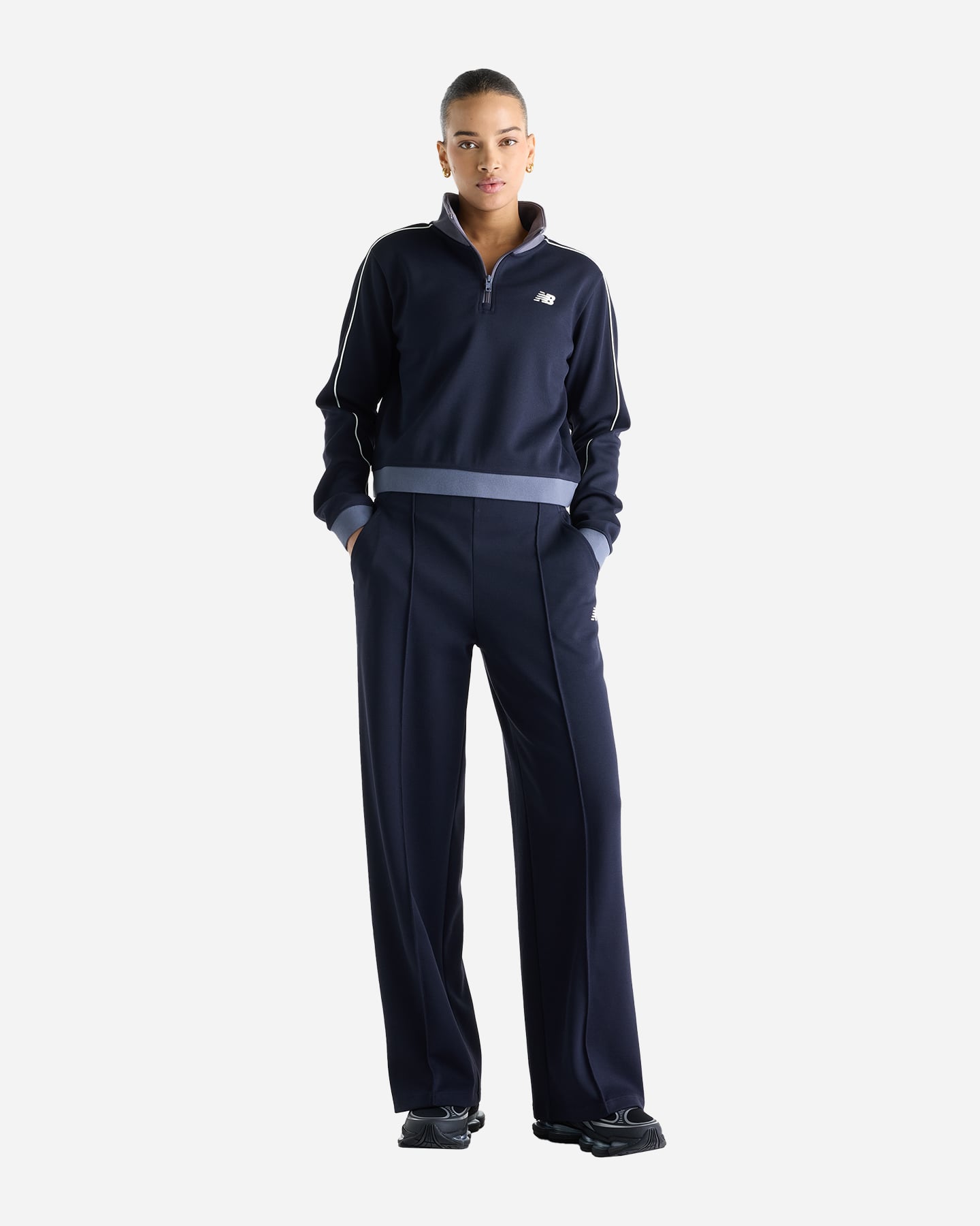 Pantalone NEW BALANCE PIQUET STRAIGHT W - Blu - 2 | Cisalfa Sport