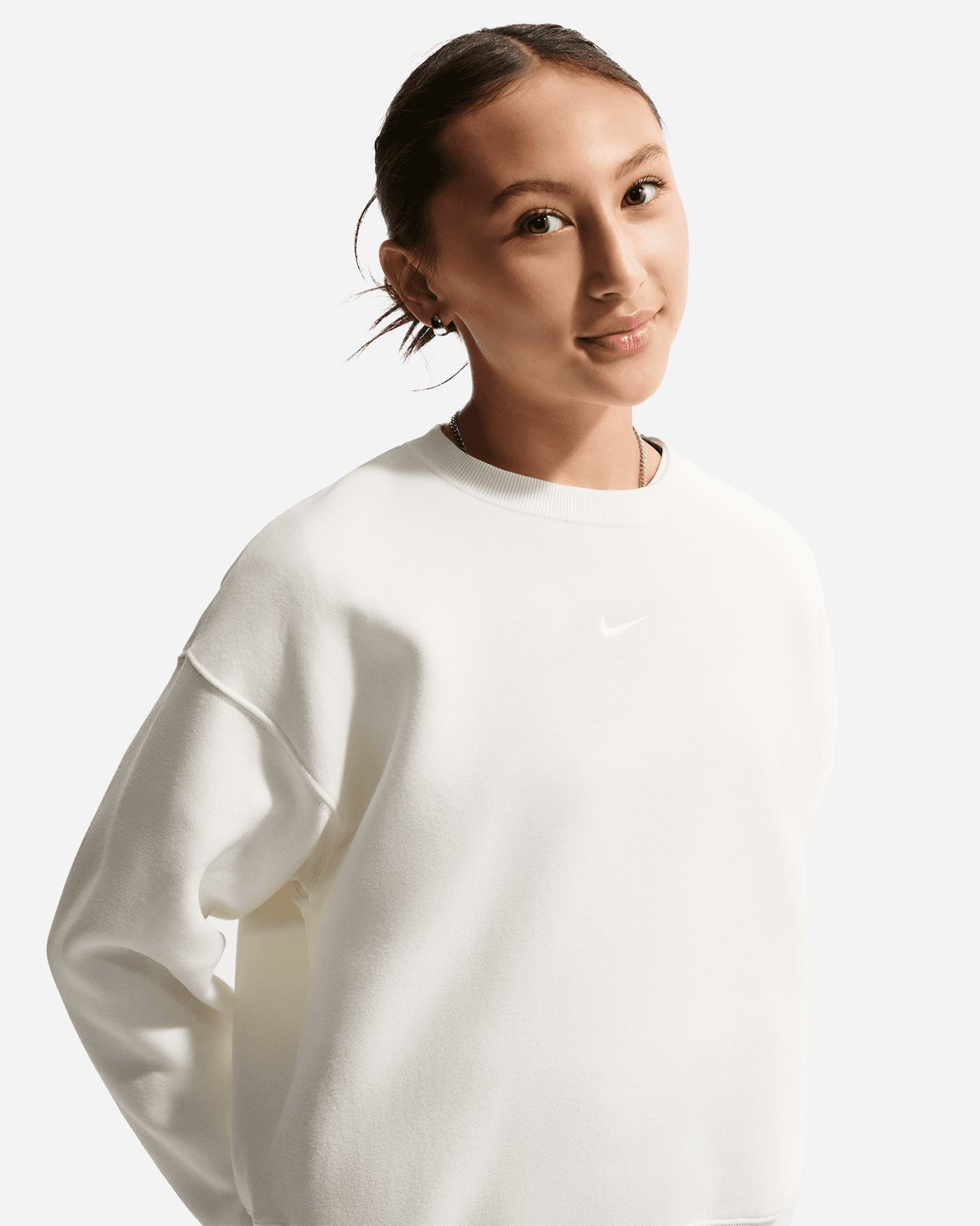 Felpa NIKE STUDIO SMALL LOGO JR - Bianco - 3 | Cisalfa Sport
