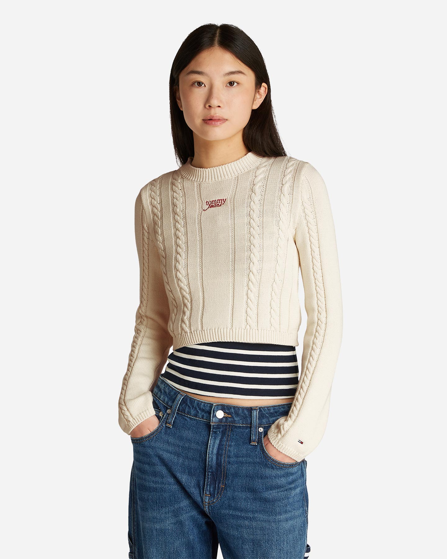 Maglione TOMMY HILFIGER LOGO SCRIPT W - Bianco - 2 | Cisalfa Sport