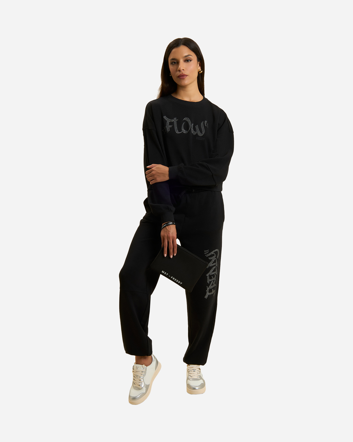 Pantalone FREDDY BIG LOGO BORCHIE W - Nero - 3 | Cisalfa Sport