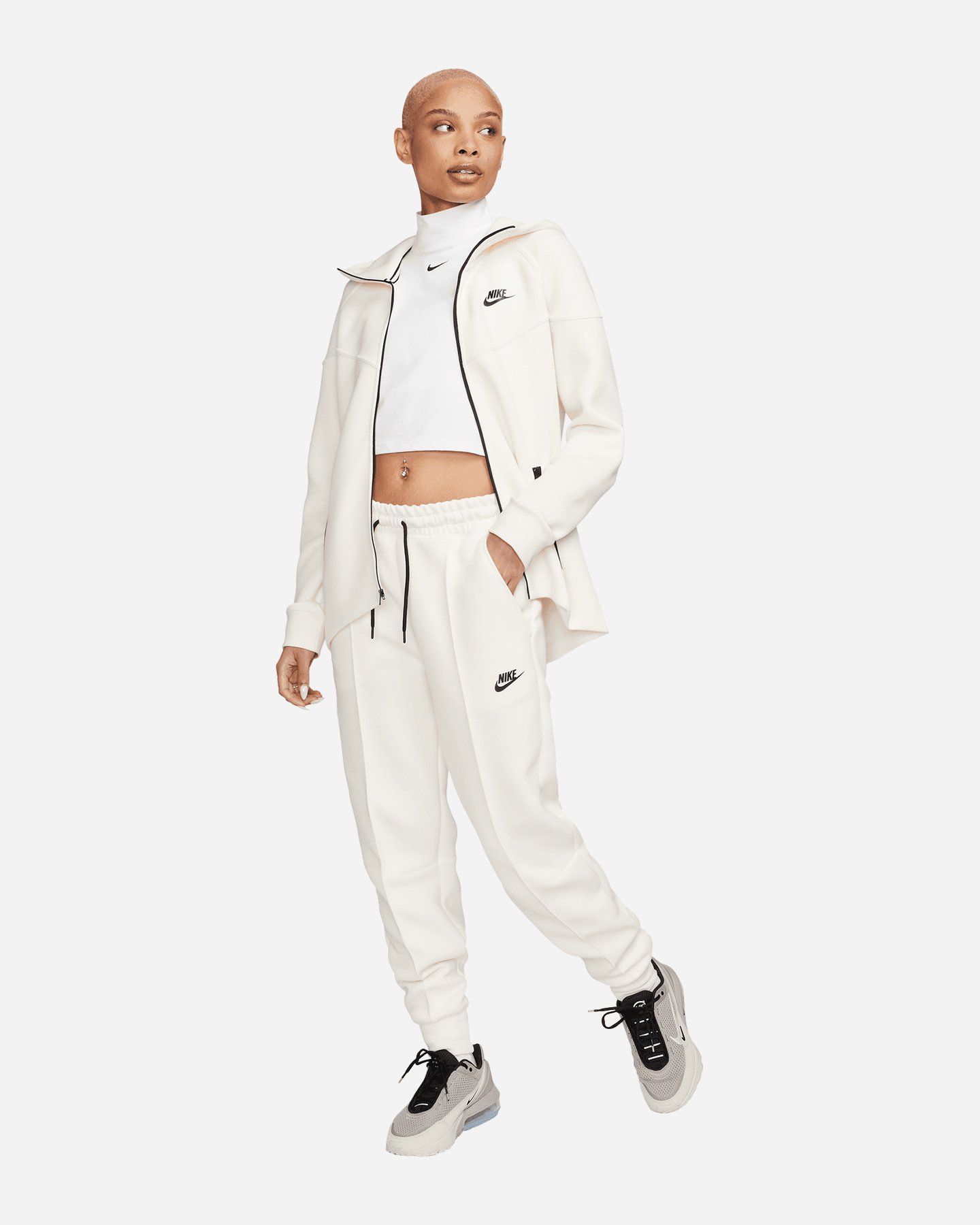 Pantalone NIKE TECH FLEECE CUFFS W - Bianco - 3 | Cisalfa Sport
