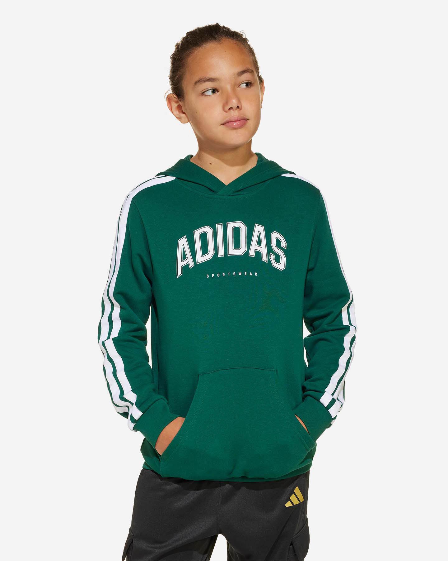 Felpa ADIDAS 3STRIPES JR - Verde - 1 | Cisalfa Sport