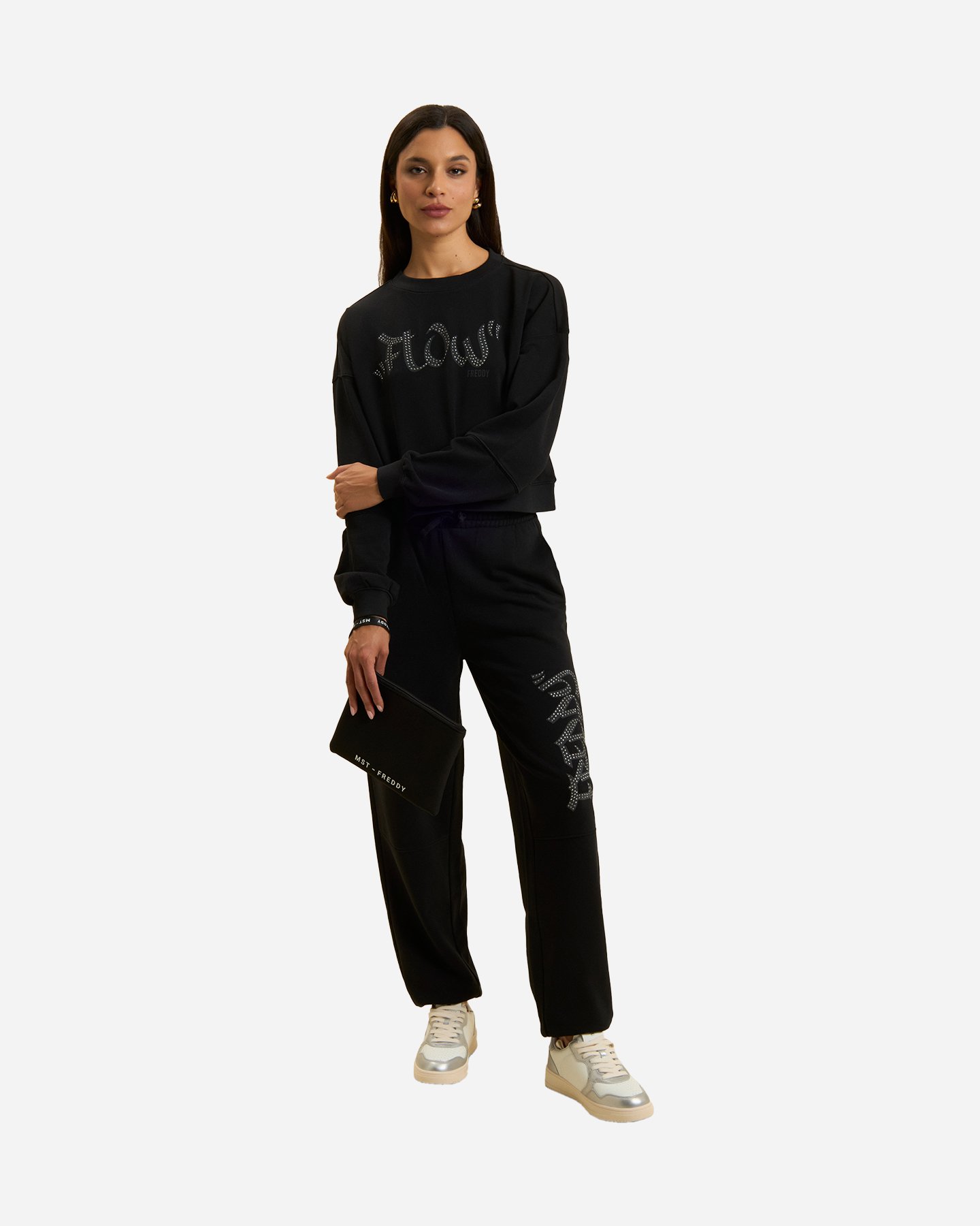 Pantalone FREDDY BIG LOGO BORCHIE W - Nero - 2 | Cisalfa Sport