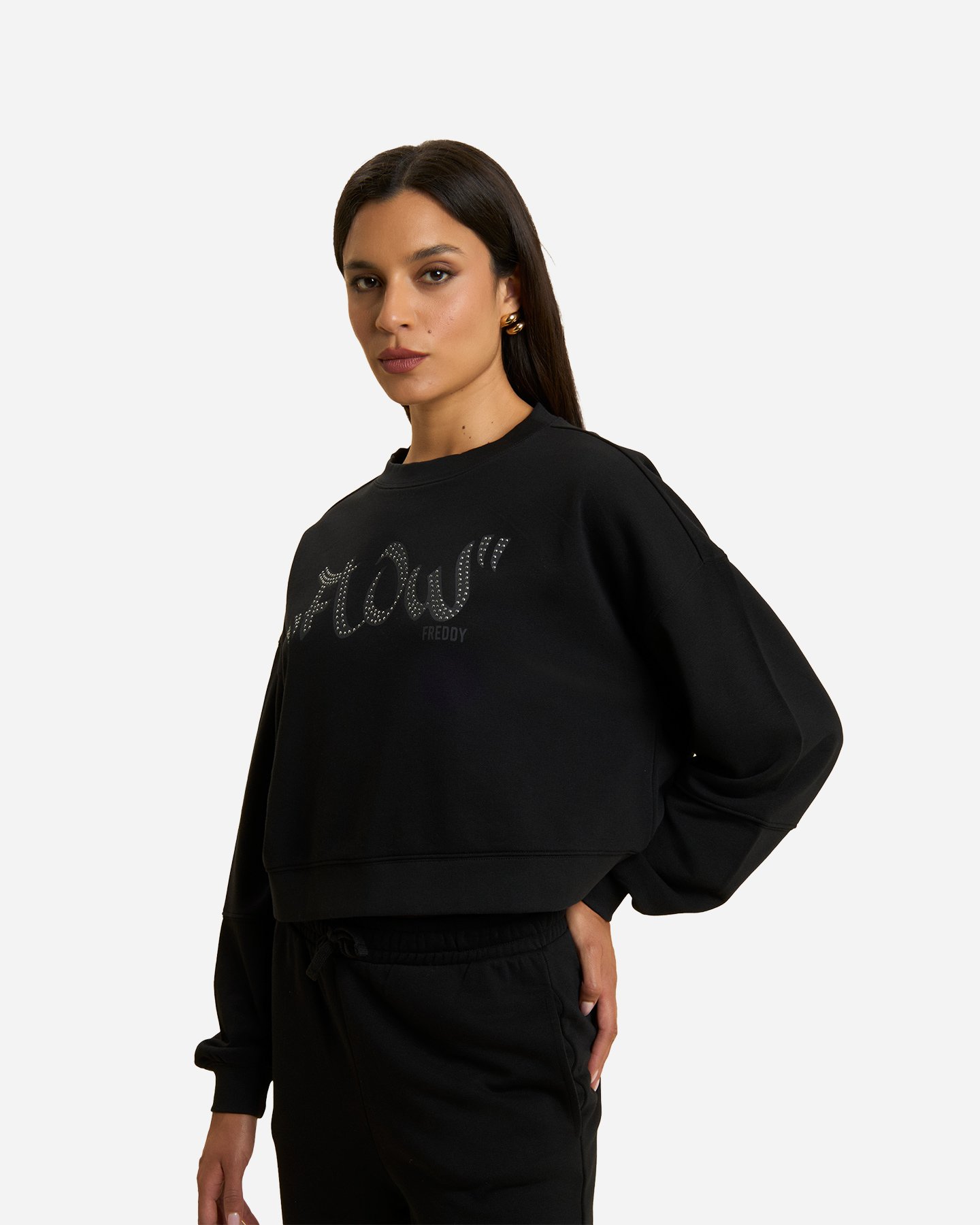 Felpa FREDDY ROUND LOGO BORCHIE W - Nero - 2 | Cisalfa Sport