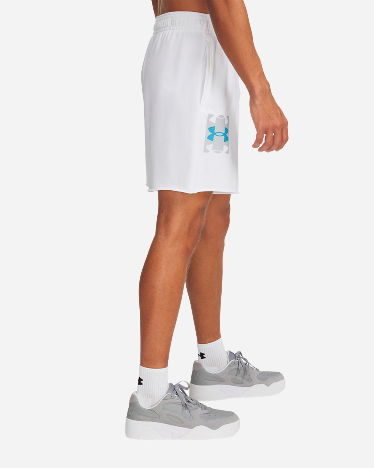 Pantaloncini UNDER ARMOUR RIVAL TERRY LOGO M - Bianco - 1 | Cisalfa Sport