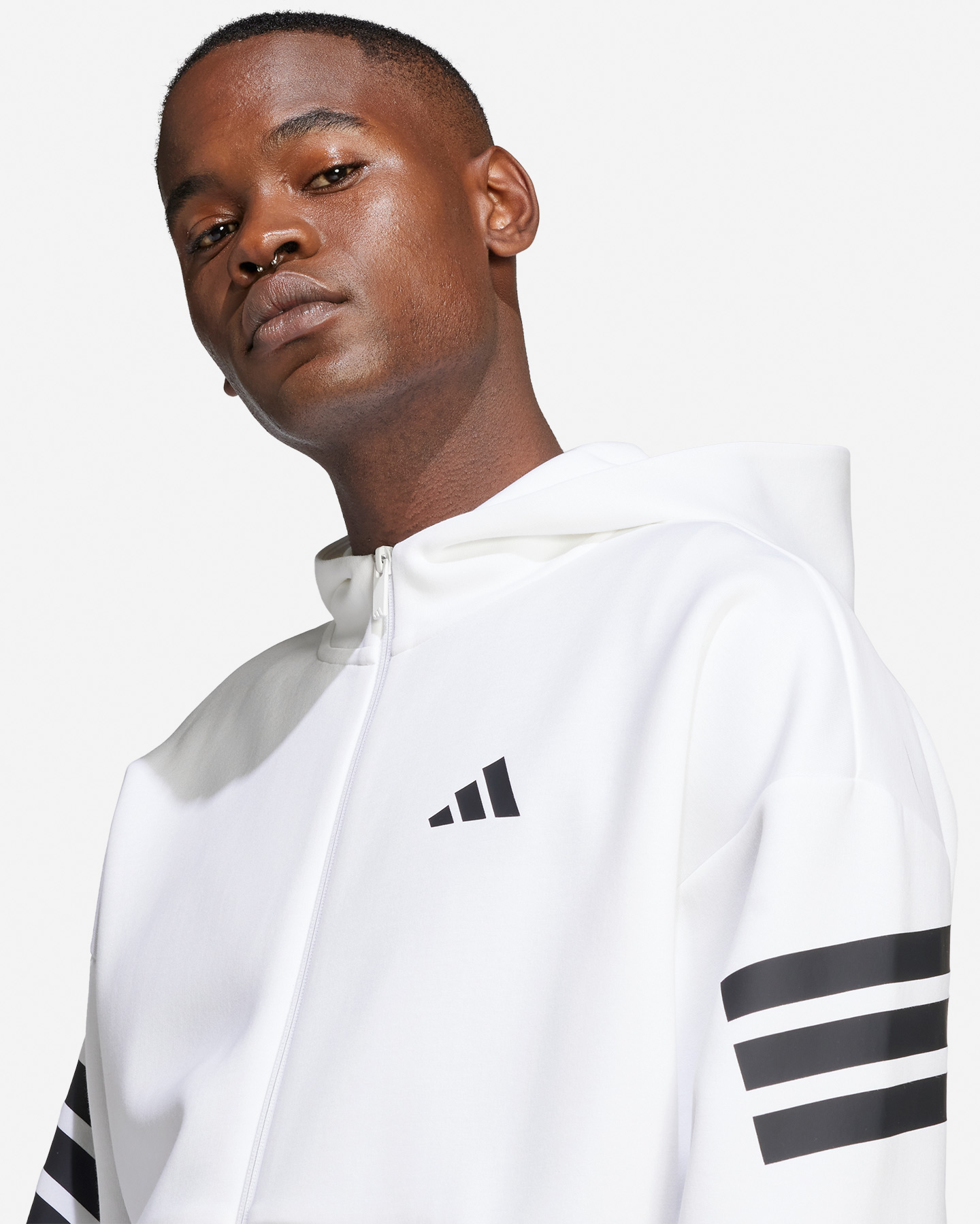 Felpa ADIDAS 3STRIPES M - Bianco - 5 | Cisalfa Sport