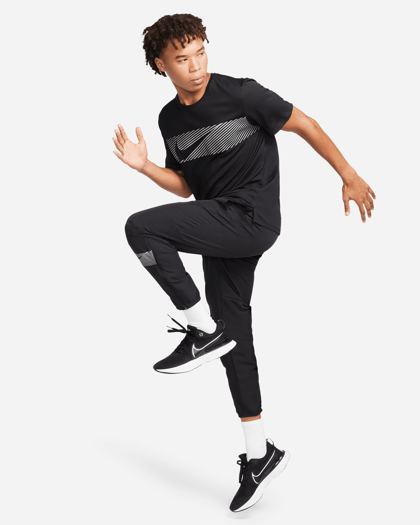 T-shirt running NIKE MILER FLASH M - Nero - 4 | Cisalfa Sport