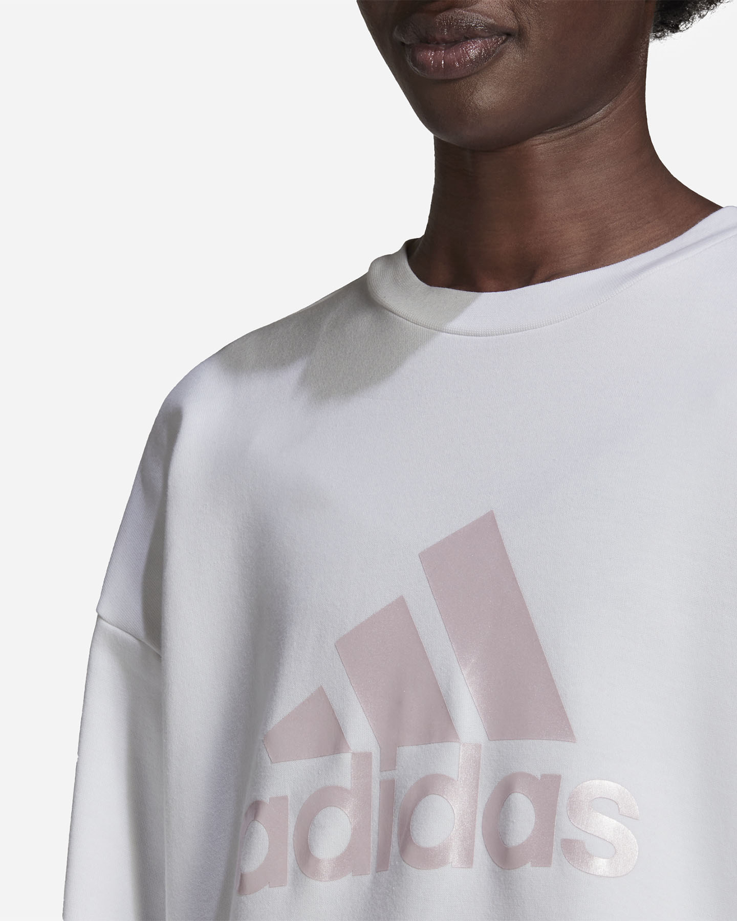 Felpa ADIDAS ROUND BIG LOGO W - Bianco - 3 | Cisalfa Sport
