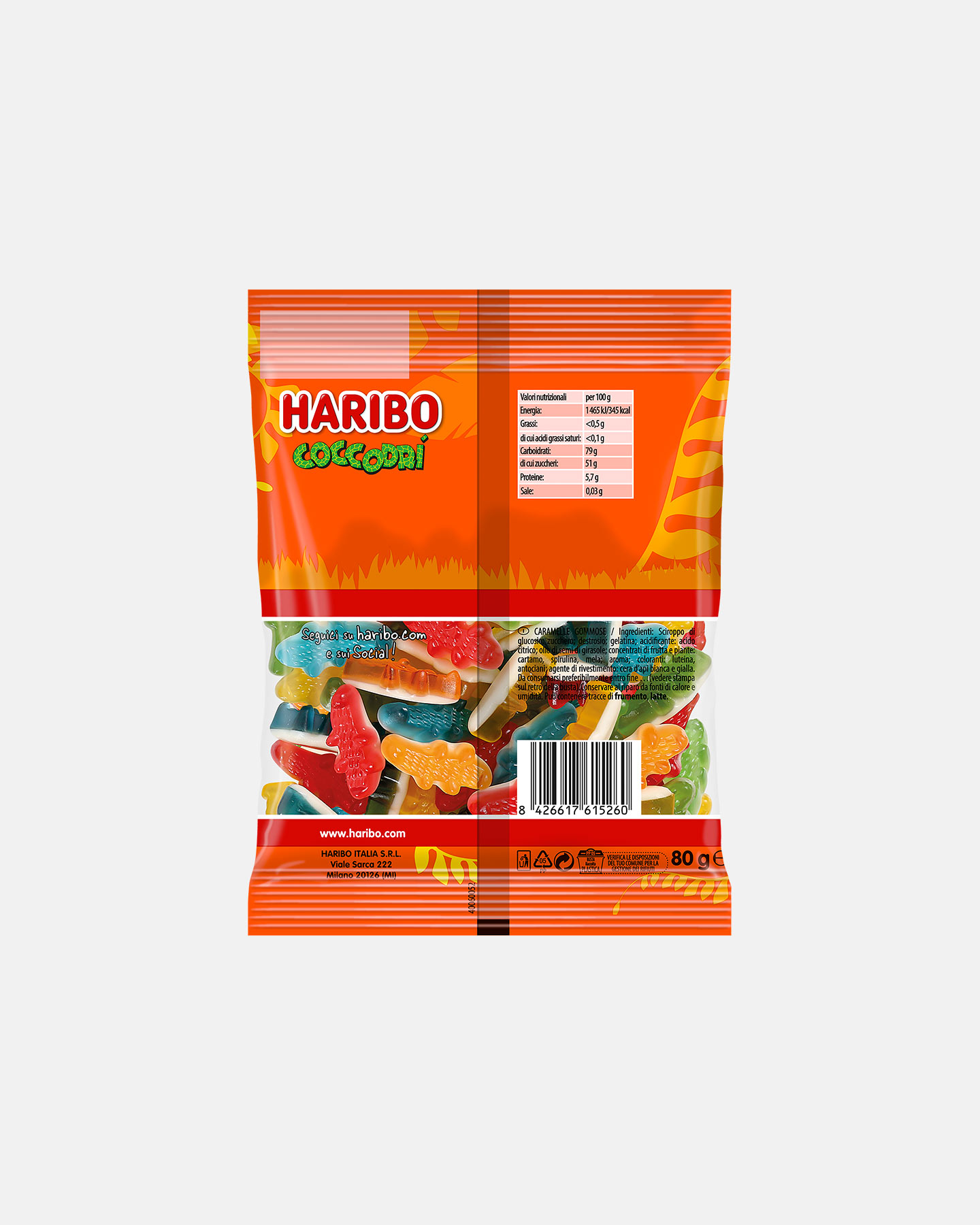 Energetico HARIBO COCCODRILLI 80 G  - Color mix - 1 | Cisalfa Sport